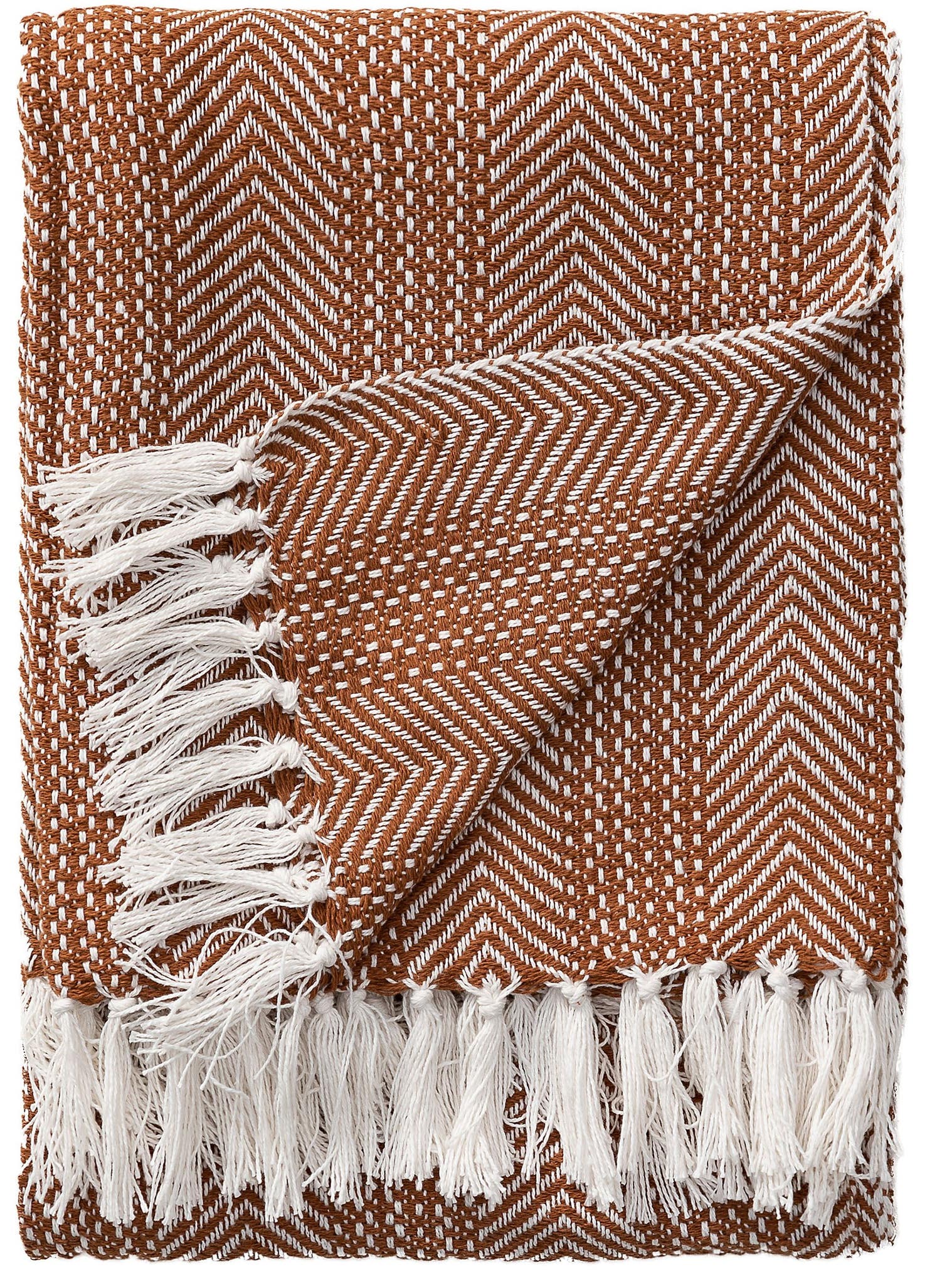 Katoenen plaid Alisea Bruin in Ikat-ontwerp van 100% Katoen door benuta Nest