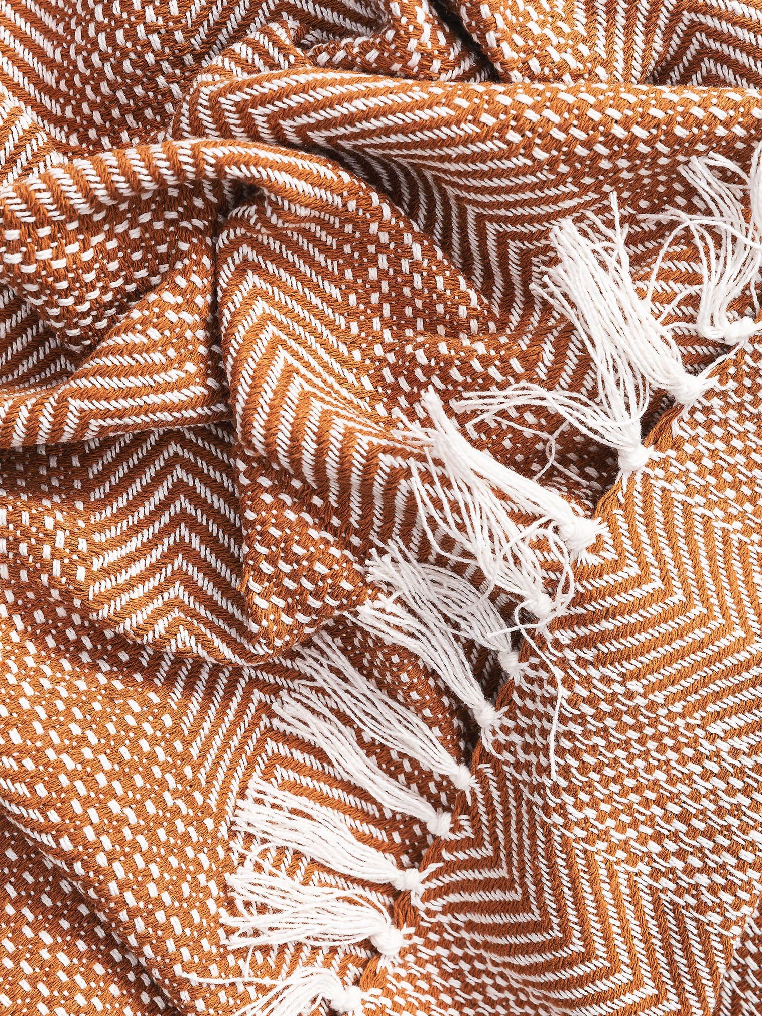 Katoenen plaid Alisea Bruin in Ikat-ontwerp van 100% Katoen door benuta Nest