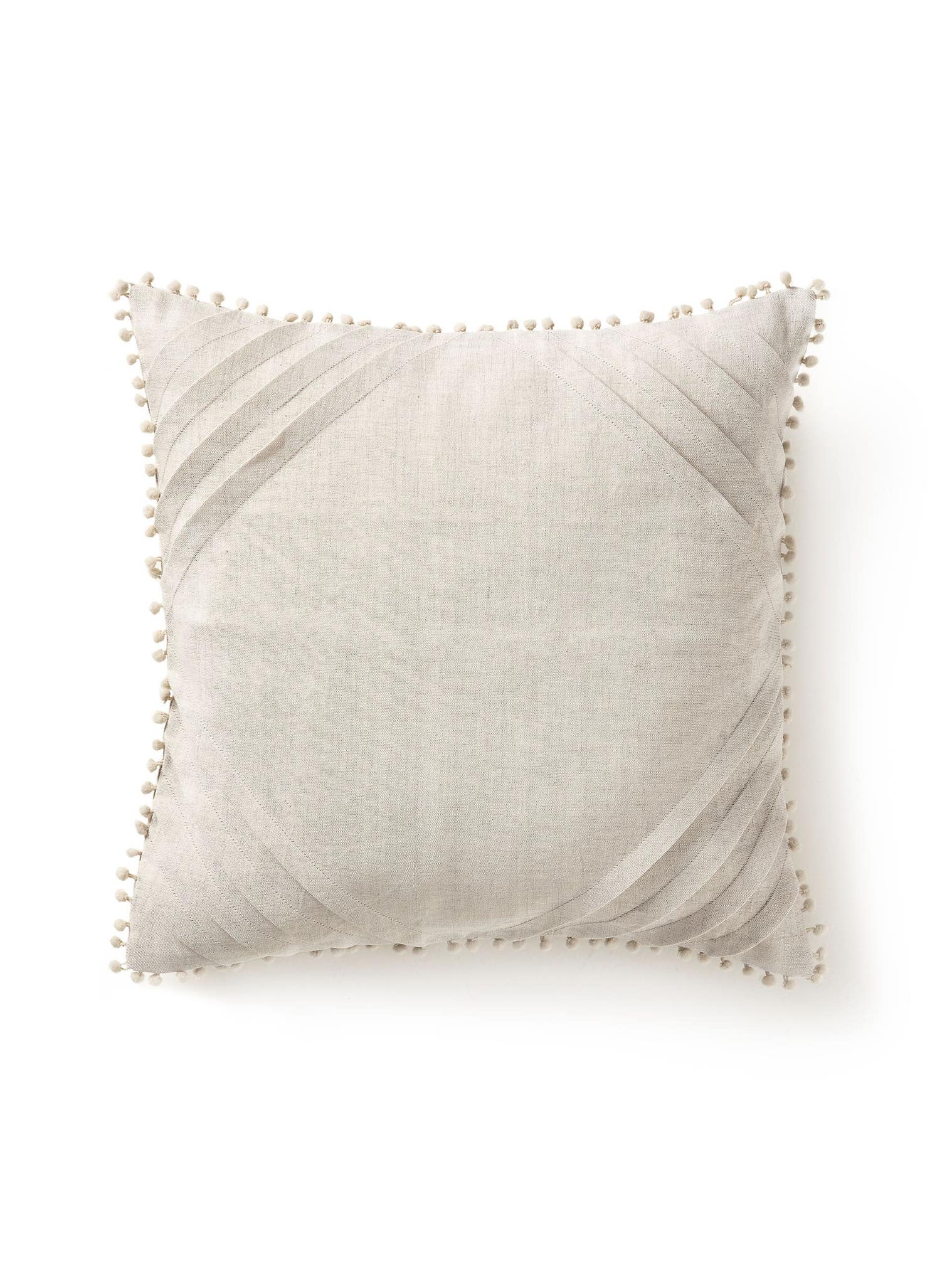 Kissenbezug Linnea Natur im Design Geometrisch aus 55% Baumwolle, 45% Leinen von benuta Pure