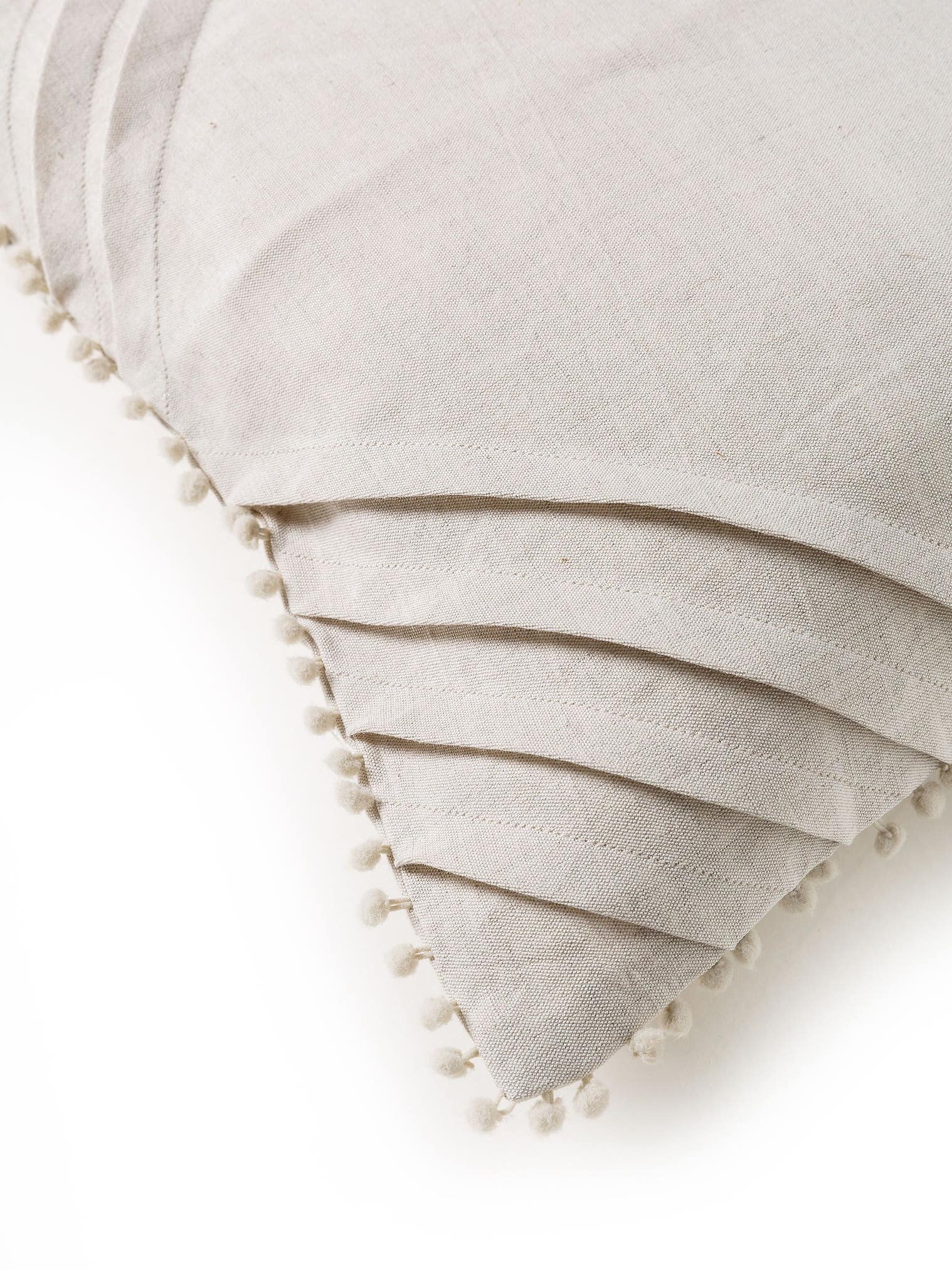 Kissenbezug Linnea Natur im Design Geometrisch aus 55% Baumwolle, 45% Leinen von benuta Pure