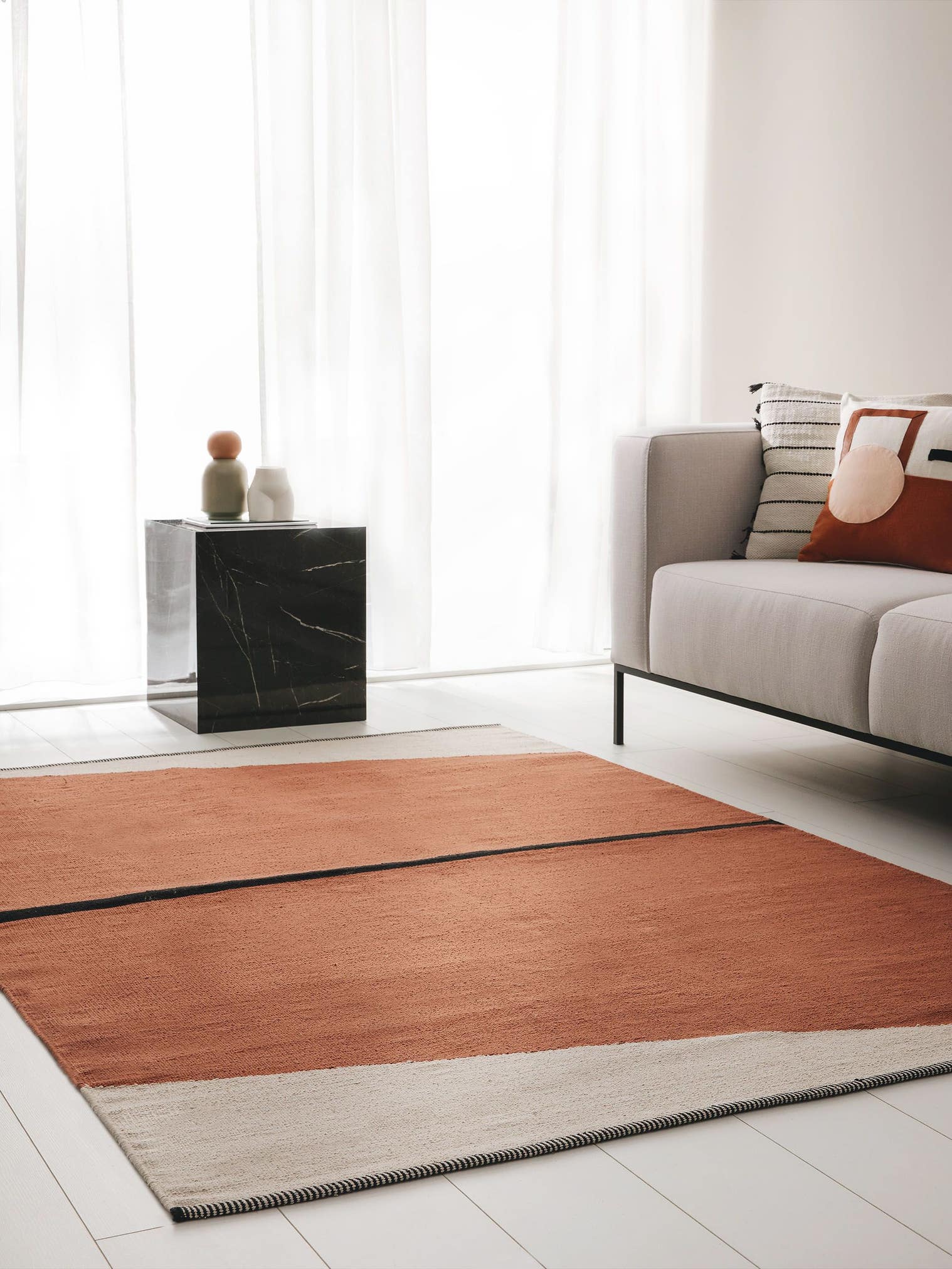 Teppich aus 100% Baumwolle in Braun mit bis 5 mm hohem Flor von benuta Pop