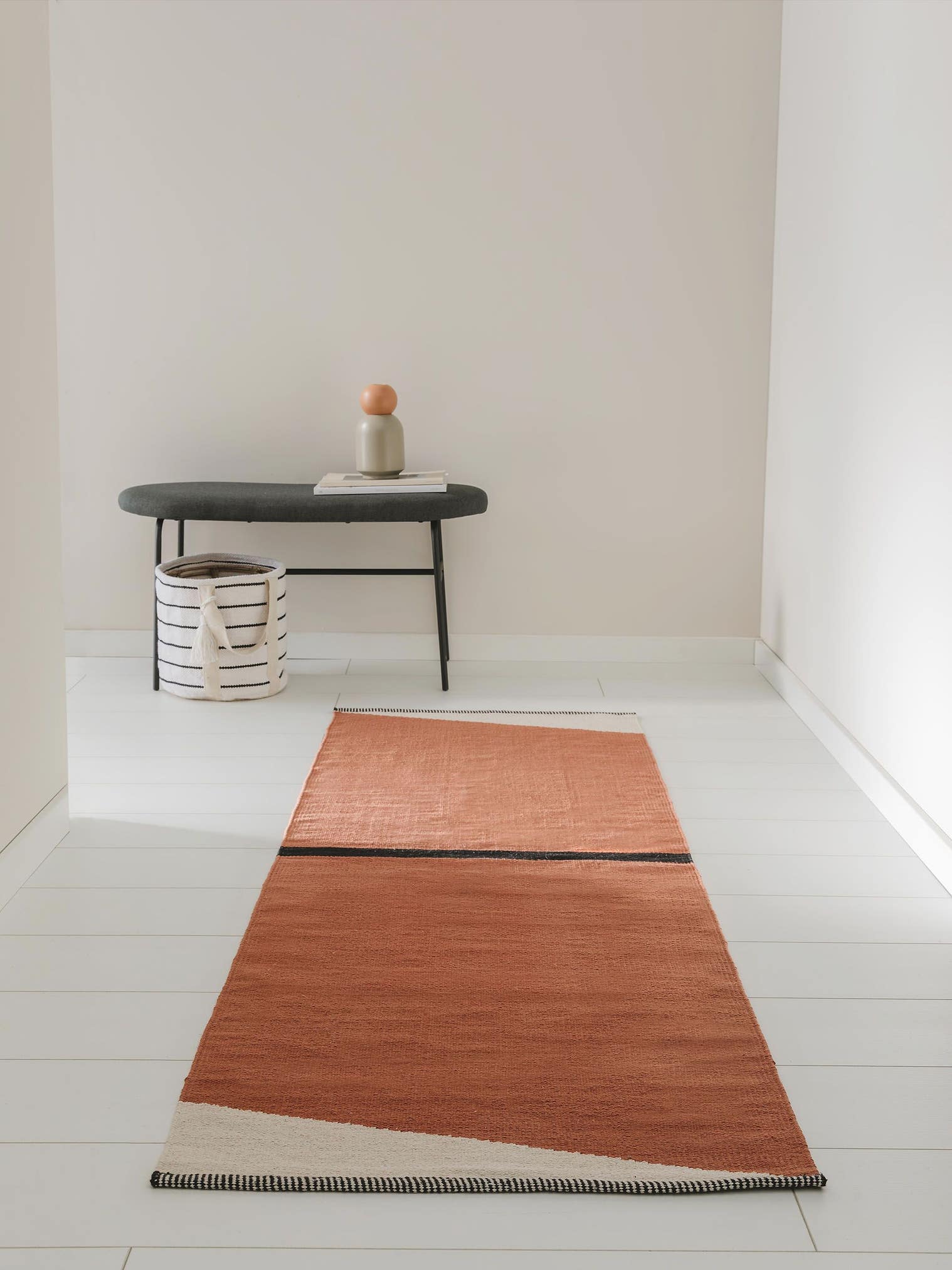 Teppich aus 100% Baumwolle in Braun mit bis 5 mm hohem Flor von benuta Pop