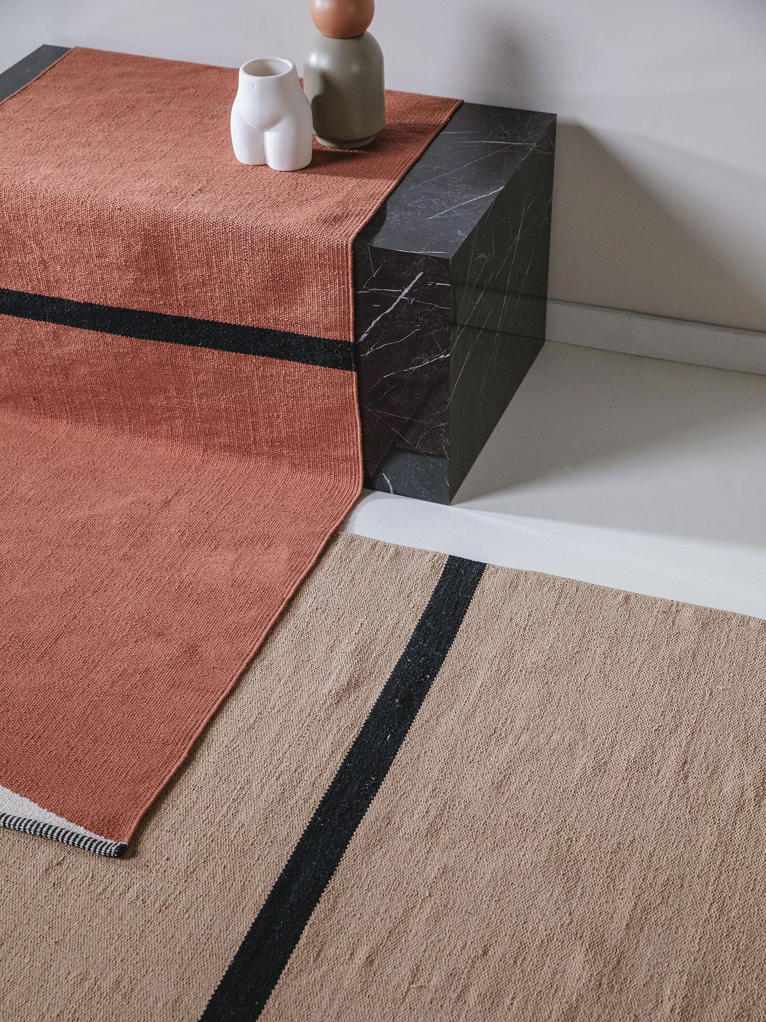 Teppich aus 100% Baumwolle in Braun mit bis 5 mm hohem Flor von benuta Pop