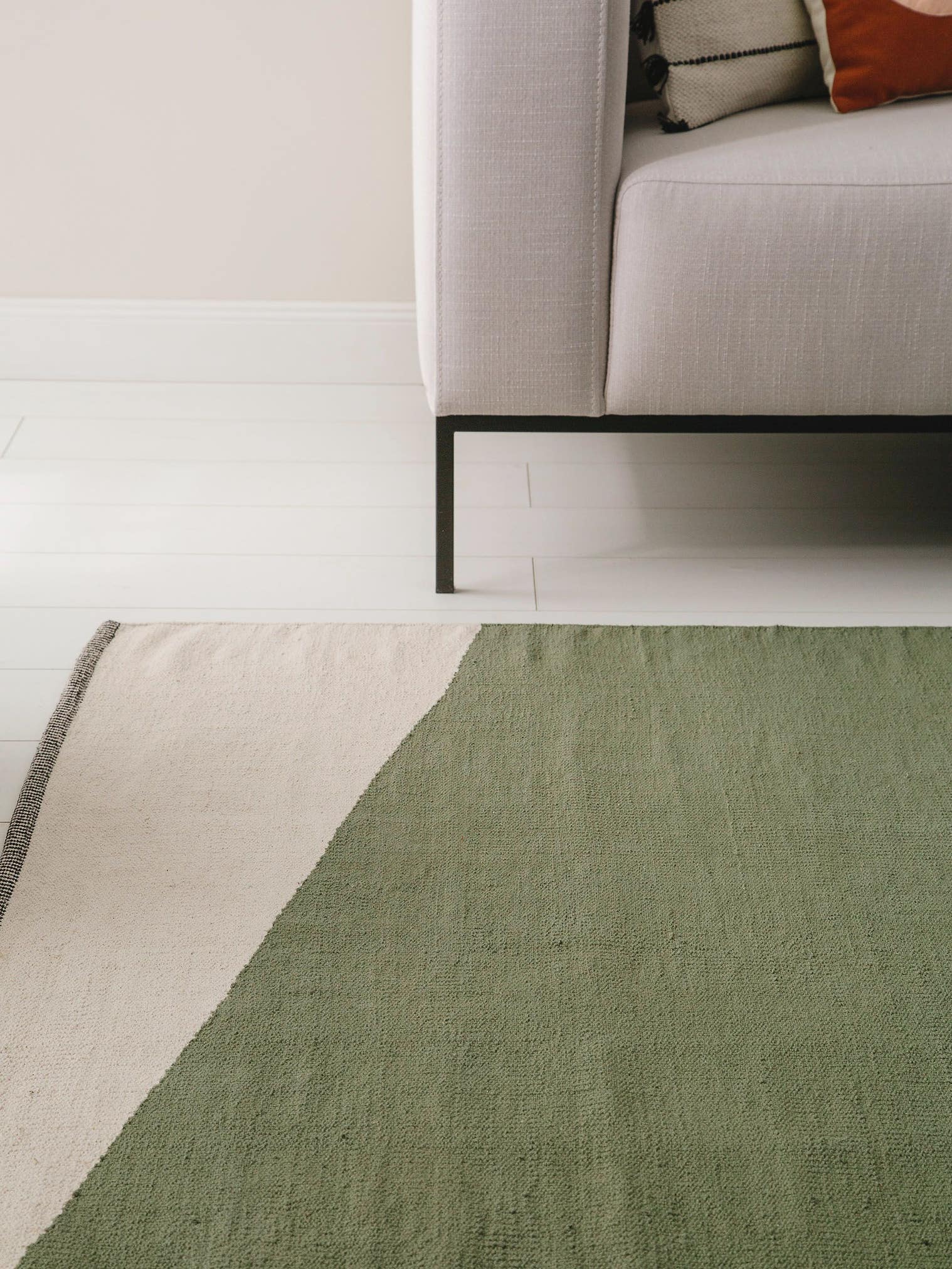 Teppich aus 100% Baumwolle in Grün mit bis 5 mm hohem Flor von benuta Pop