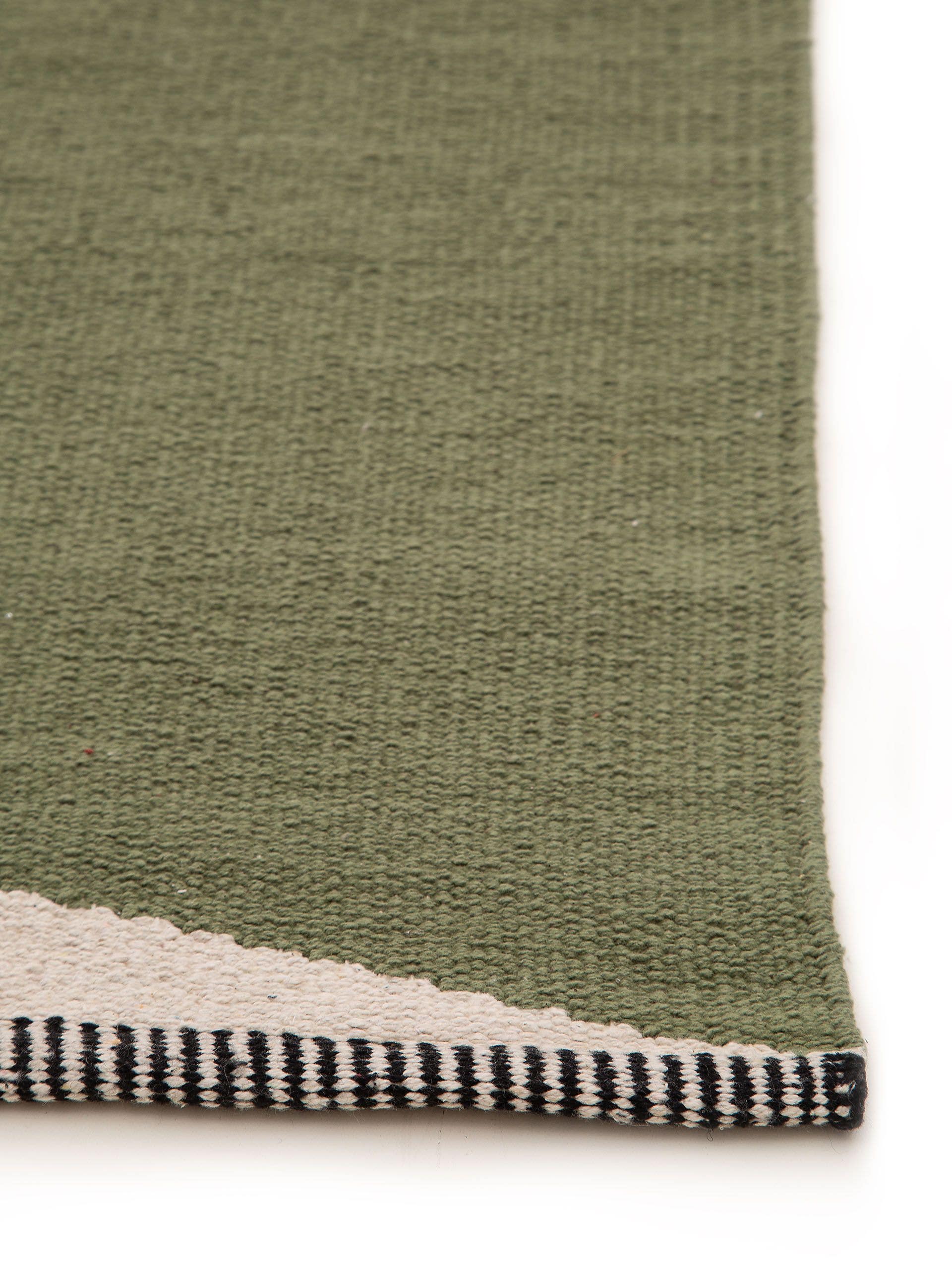 Tapete de 100% algodão em Verde com pelo de até 5 mm de altura da benuta Pop