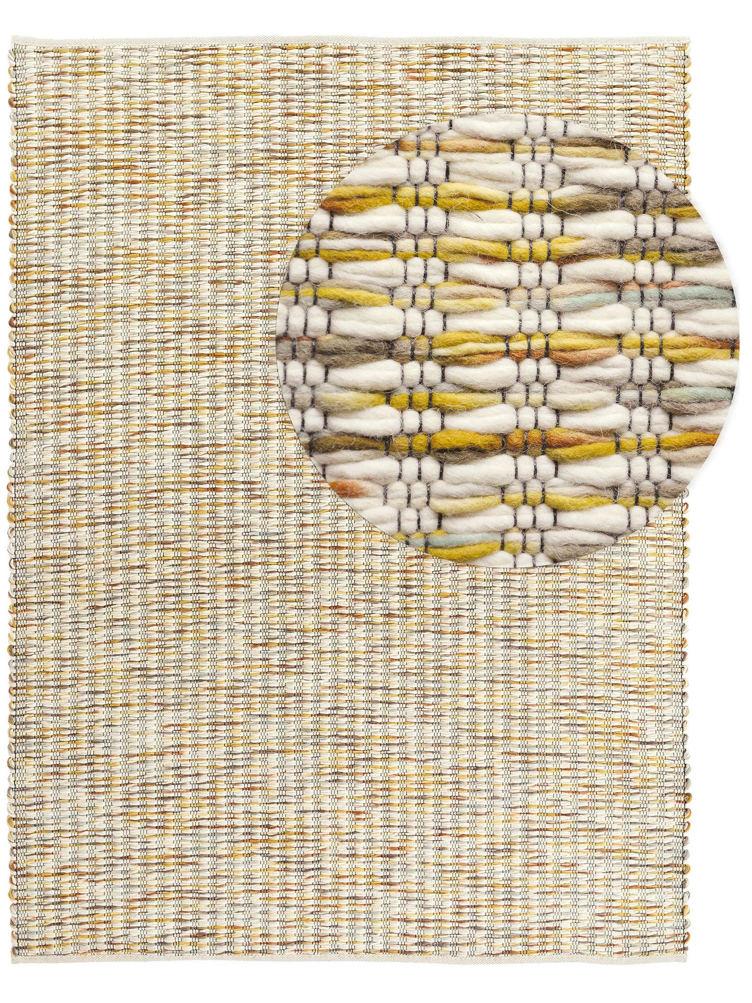 Teppich aus 100% Wolle in Gelb mit 11 bis 20 mm hohem Flor von Brink & Campman