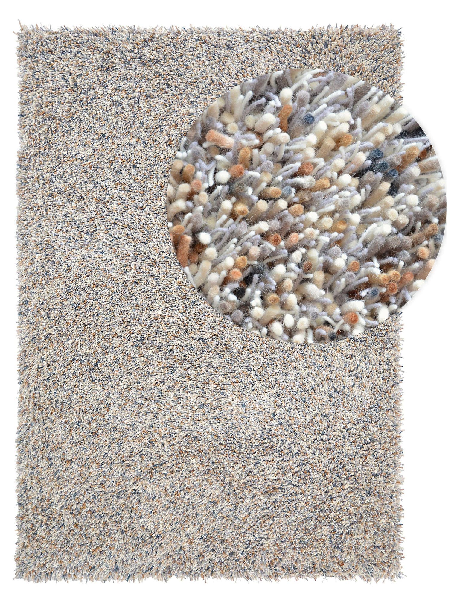 Teppich aus 100% Wolle in Grau mit 41 bis 50 mm hohem Flor von Brink & Campman