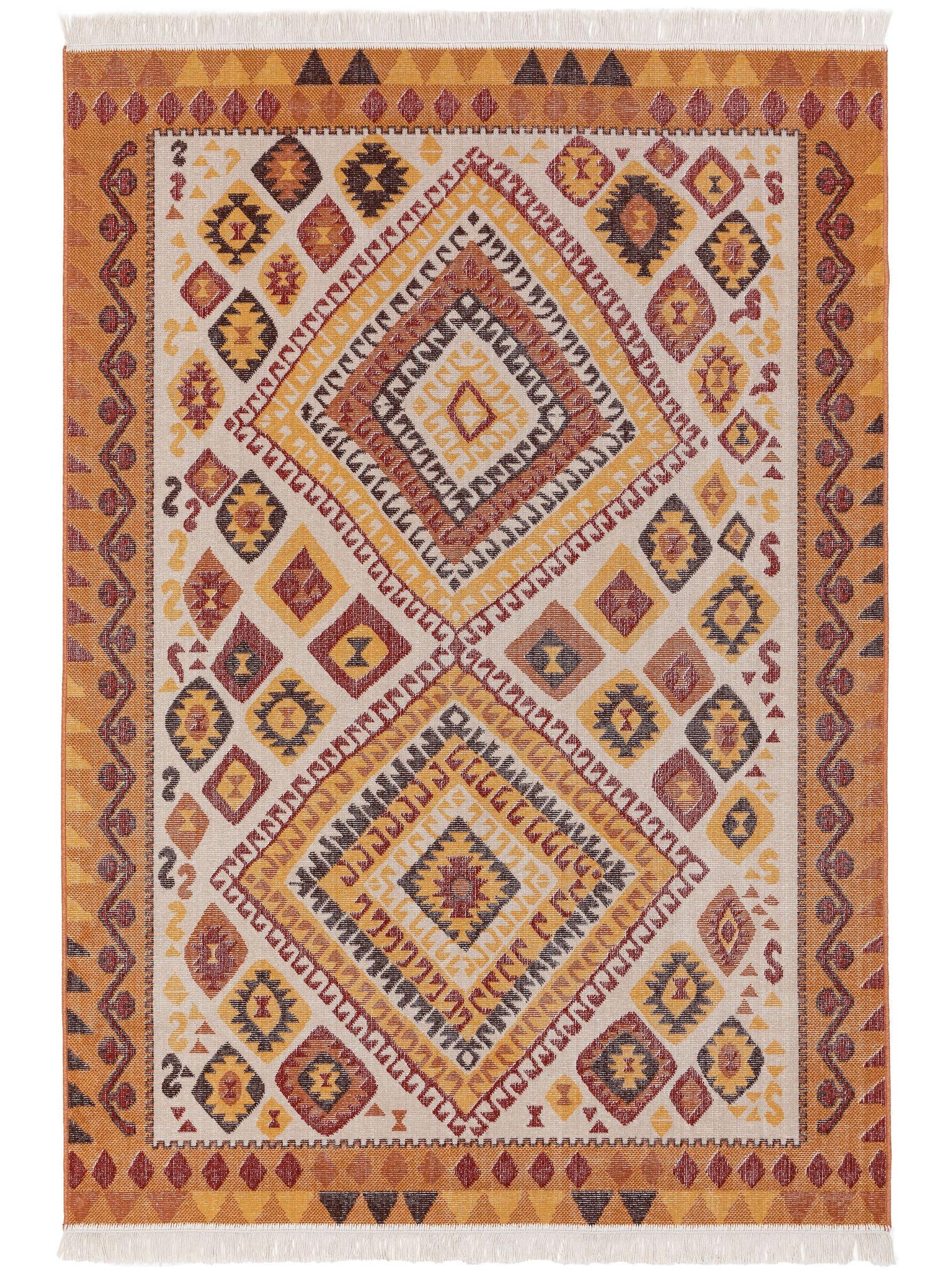 Teppich aus 60% Baumwolle, 40% Polypropylen in Multicolor mit bis 5 mm hohem Flor von benuta Nest