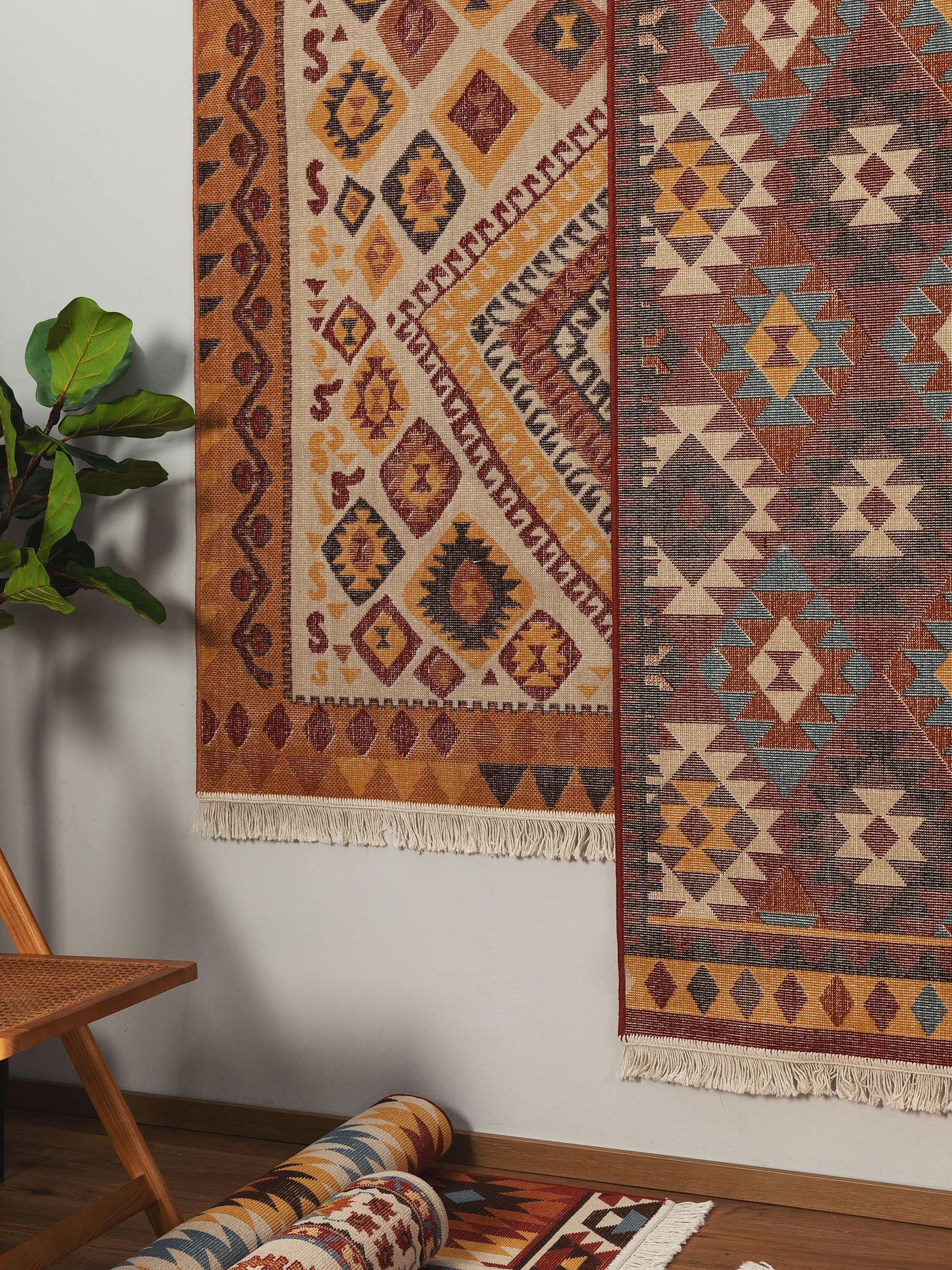 Teppich aus 60% Baumwolle, 40% Polypropylen in Multicolor mit bis 5 mm hohem Flor von benuta Nest