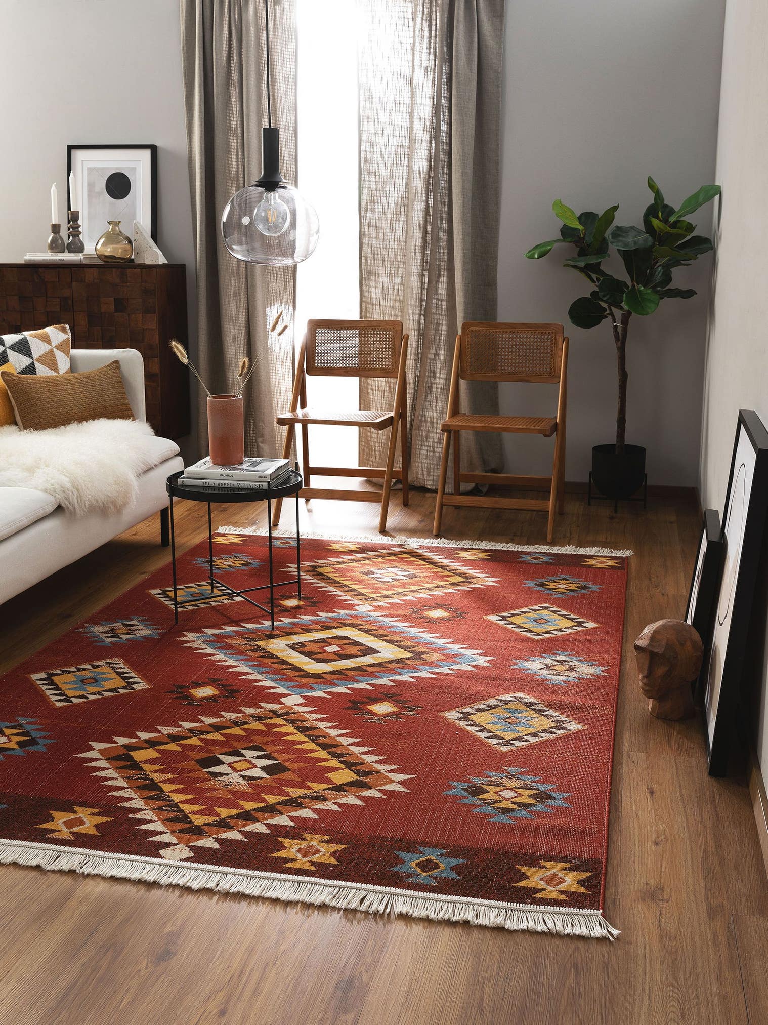 Alfombra de 60% Algodón, 40% Polipropileno en Rojo con un pelo de {{Placeholder_Pile Height}} de altura de benuta Nest