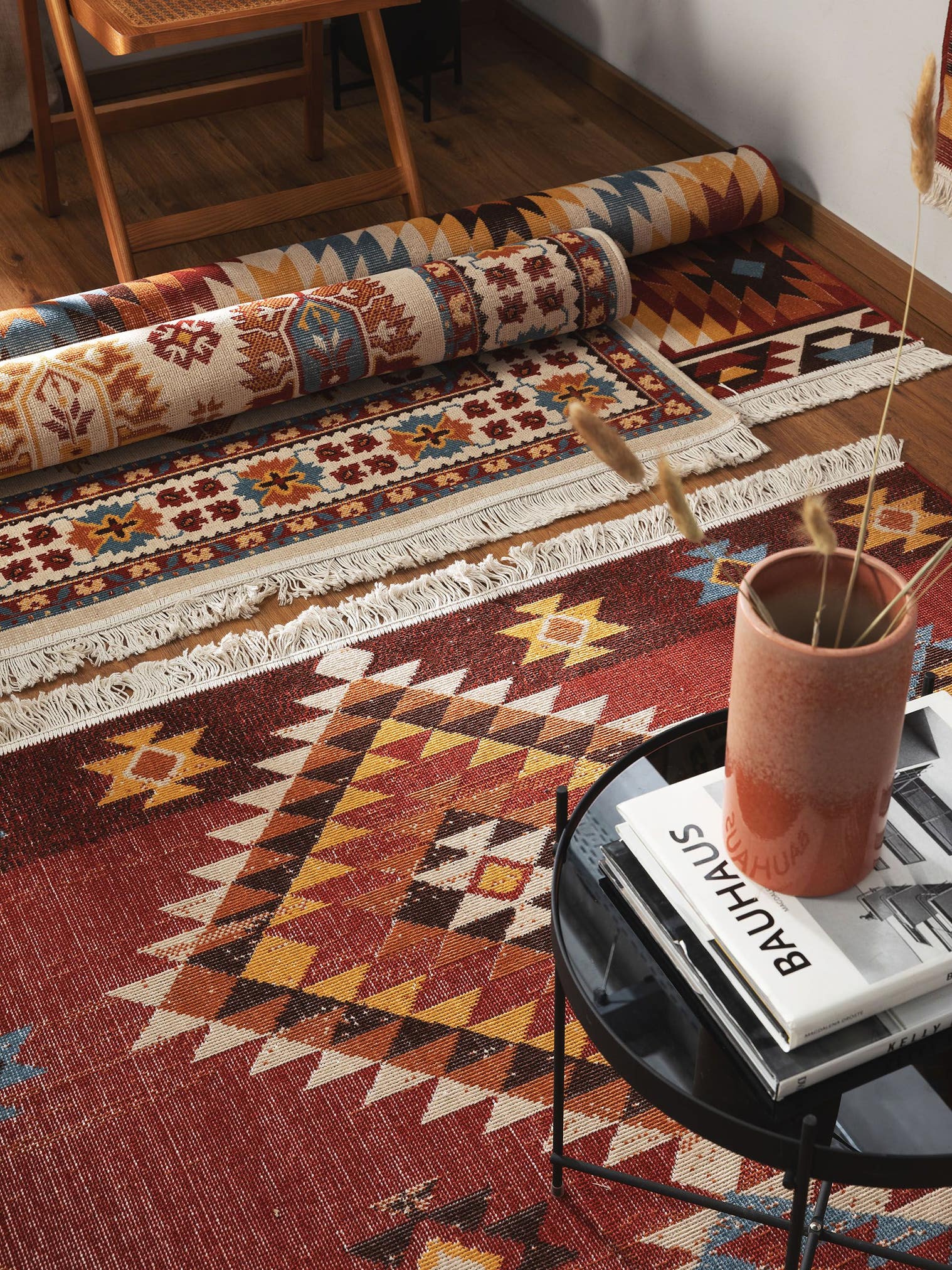 Alfombra de 60% Algodón, 40% Polipropileno en Rojo con un pelo de {{Placeholder_Pile Height}} de altura de benuta Nest