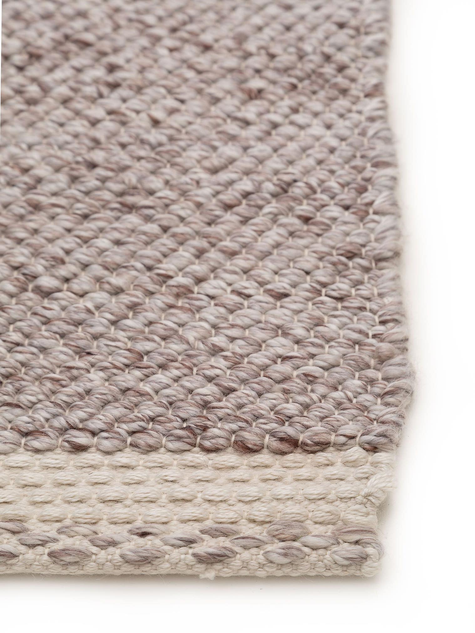 Rug made of 100% Polyester (recycled PET) in Beige with a 1- 5 mm high pile by benuta Pure