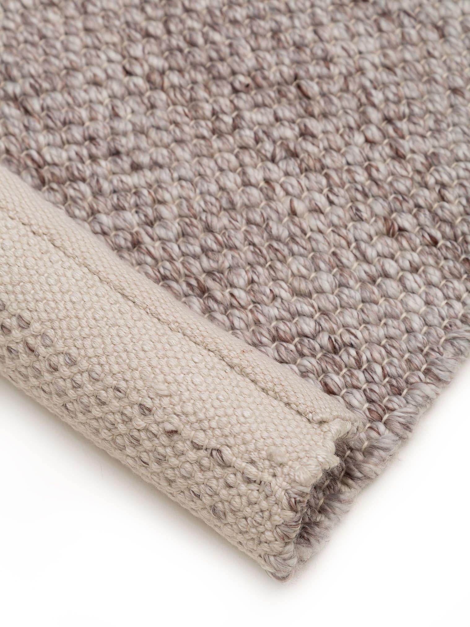 Rug made of 100% Polyester (recycled PET) in Beige with a 1- 5 mm high pile by benuta Pure