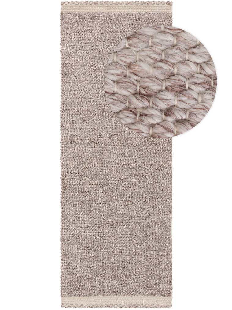 Rug made of 100% Polyester (recycled PET) in Beige with a 1- 5 mm high pile by benuta Pure