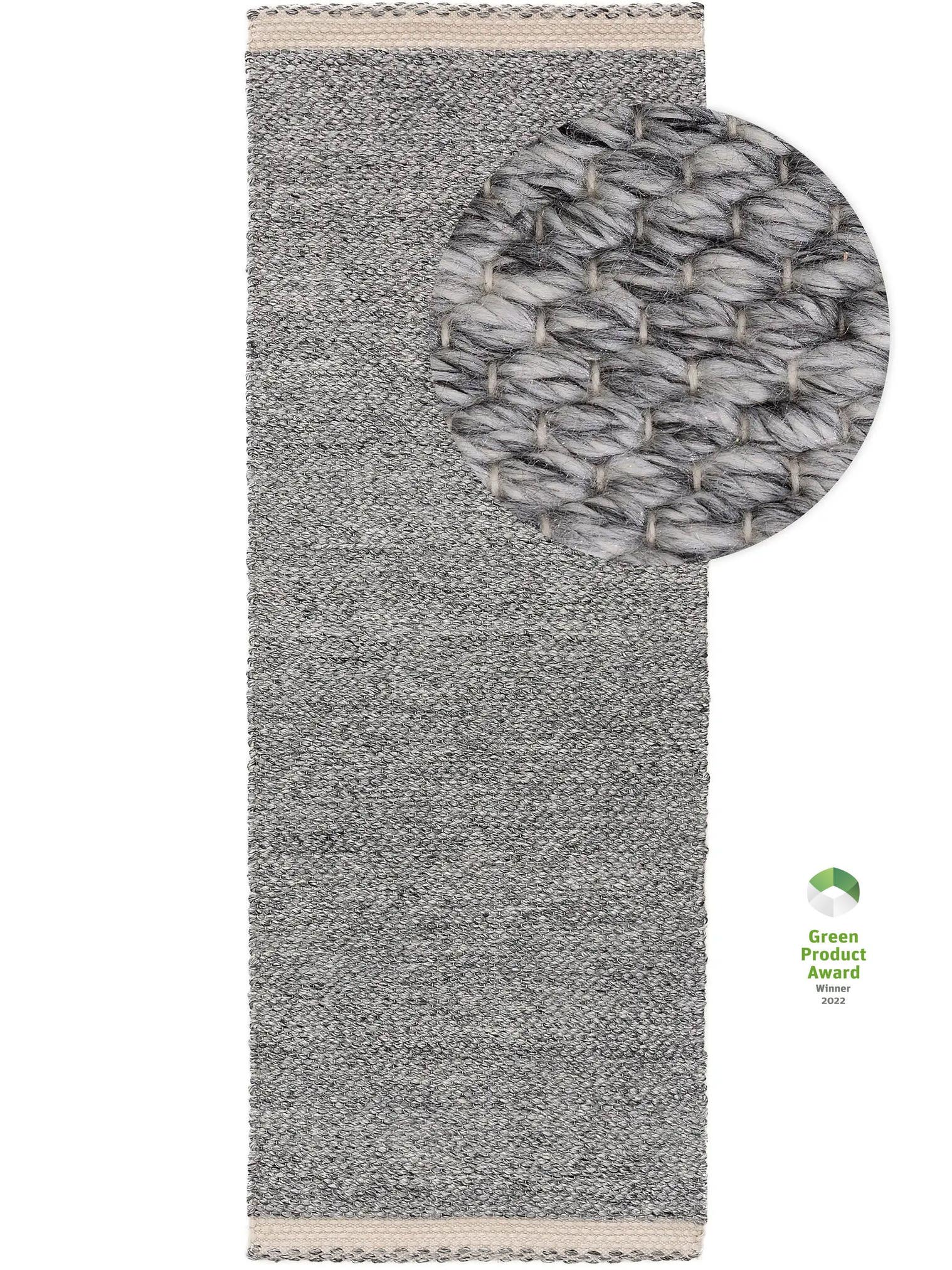 Tæppe af 100% Polyester i Grå med 1- 5 mm høj luv fra benuta Pure