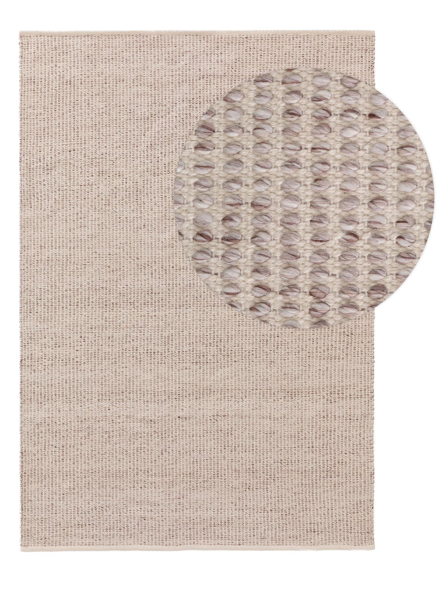 Rug made of 100% Polyester (recycled PET) in Beige with a 1- 5 mm high pile by benuta Pure