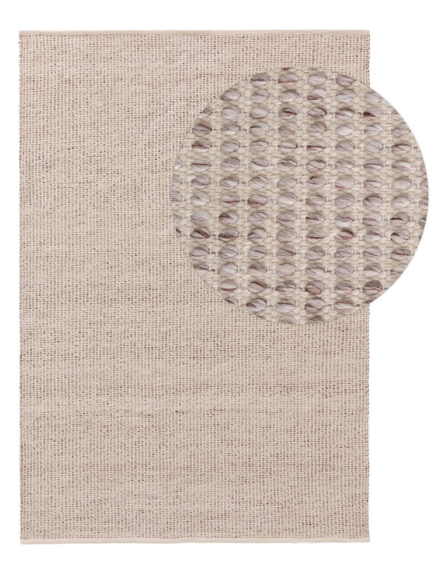 Matta av 100% Polyester i Beige med 1- 5 mm hög lugg från benuta Pure