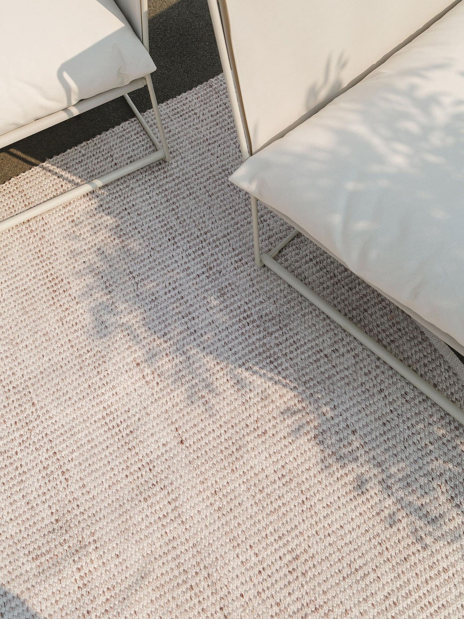 Rug made of 100% Polyester (recycled PET) in Beige with a 1- 5 mm high pile by benuta Pure