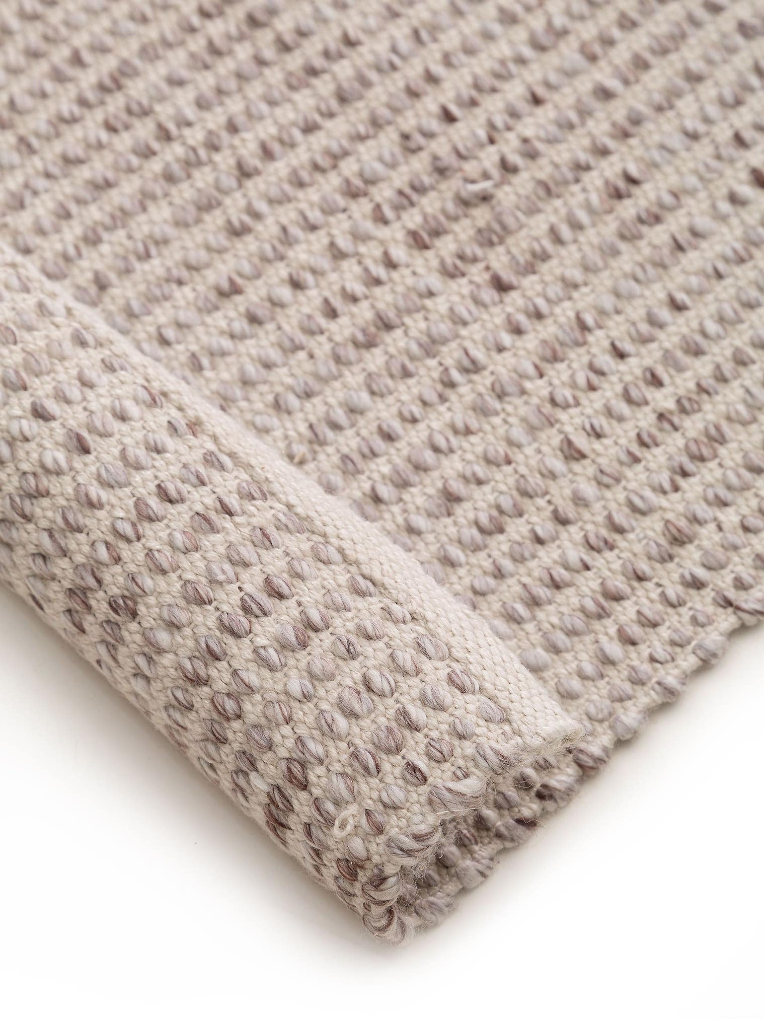 Rug made of 100% Polyester (recycled PET) in Beige with a 1- 5 mm high pile by benuta Pure