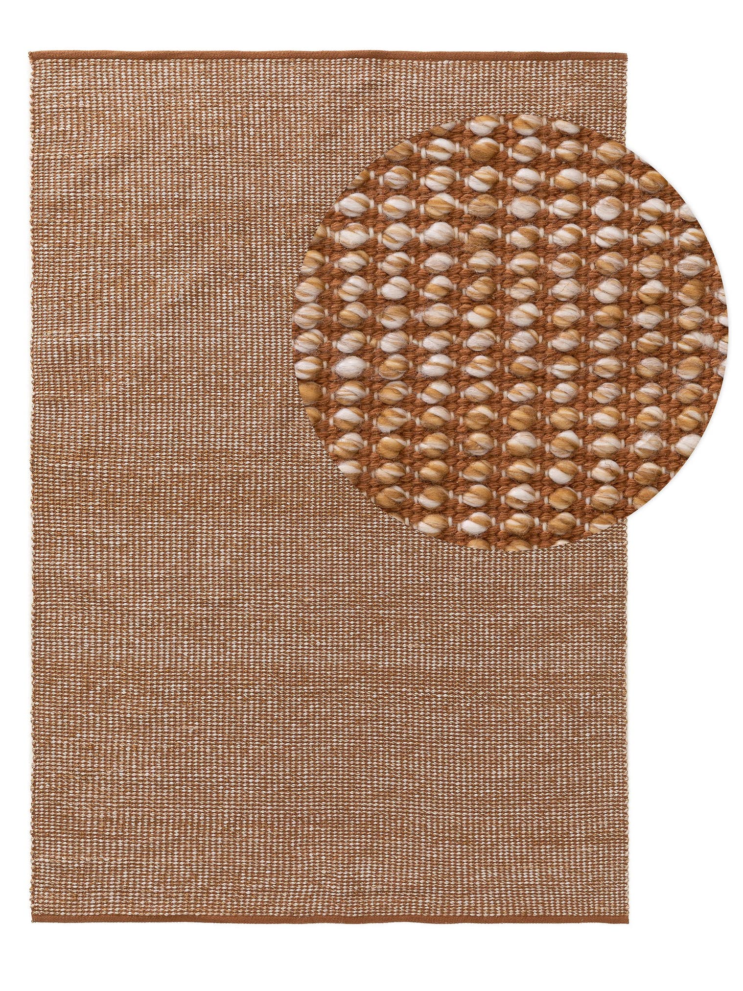 Tappeto di 100% poliestere (riciclaggio PET) in Marrone con pelo alto 1- 5 mm da benuta Pure