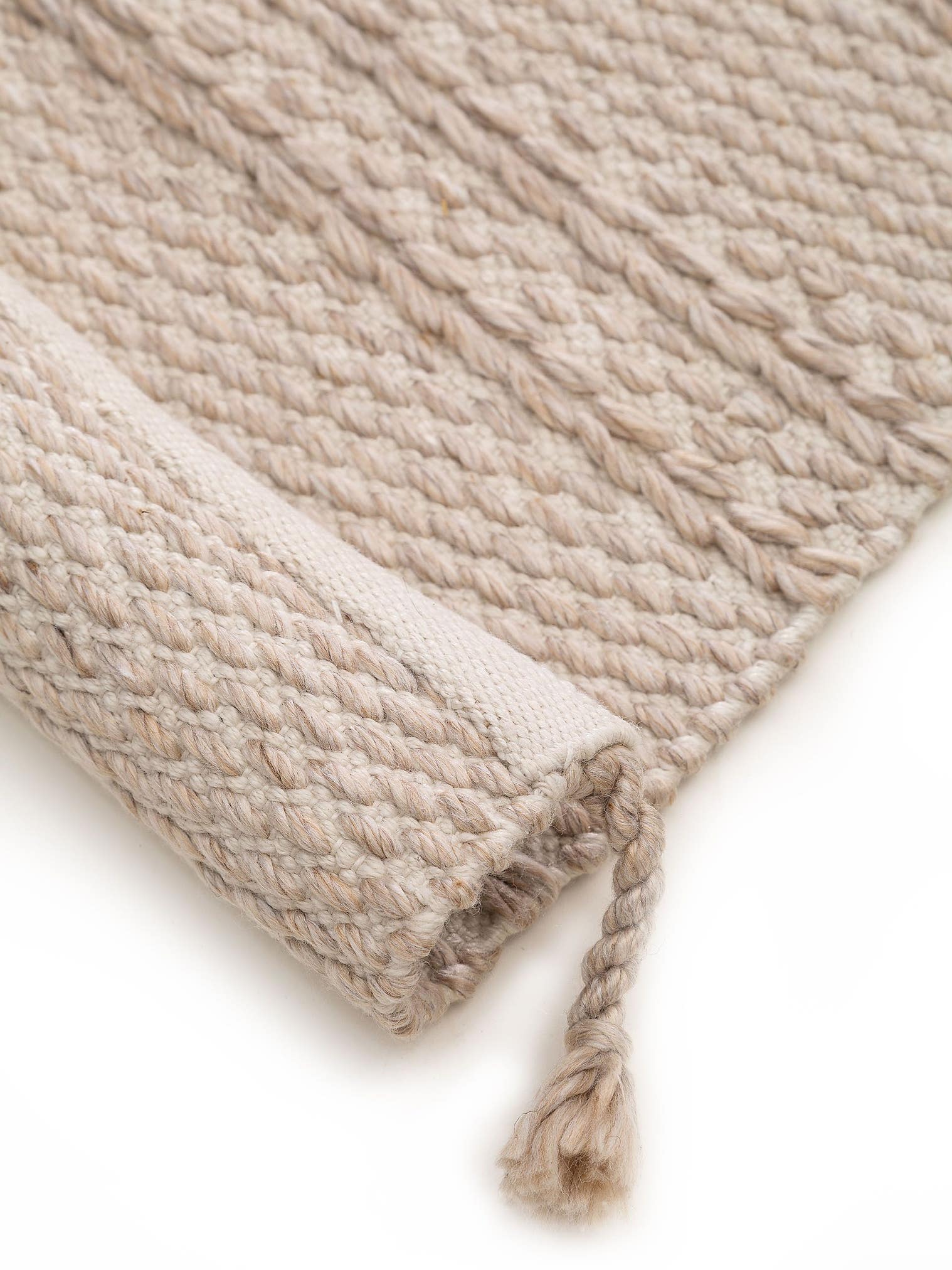 Teppich aus 100% Polyester (recyceltes PET) in Beige mit bis 5 mm hohem Flor von benuta Pure