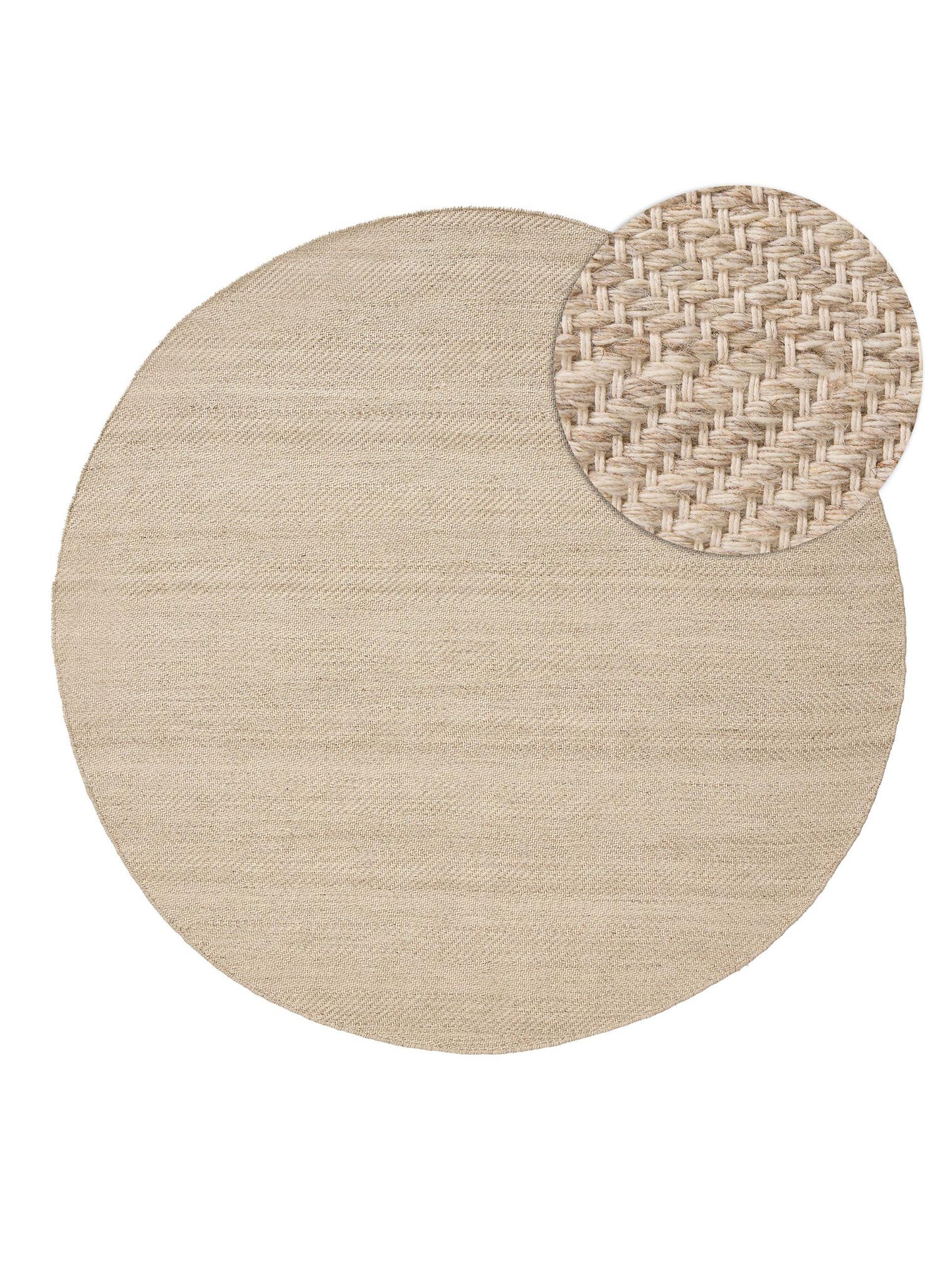 Teppich aus 60% Wolle, 20% Baumwolle, 20% Polyester in Beige mit bis 5 mm hohem Flor von benuta Pure