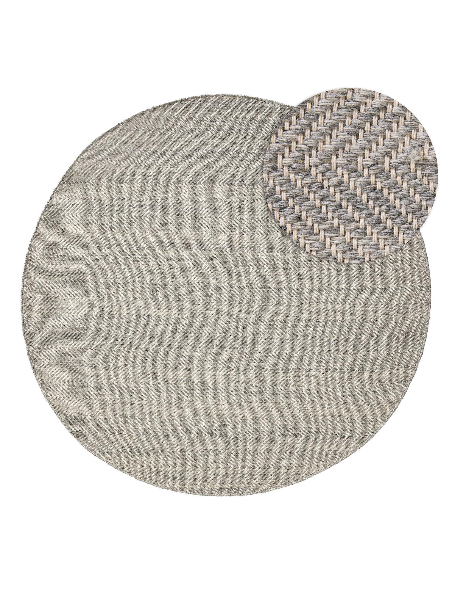 Teppich aus 60% Wolle, 20% Baumwolle, 20% Polyester in Grau mit bis 5 mm hohem Flor von benuta Pure