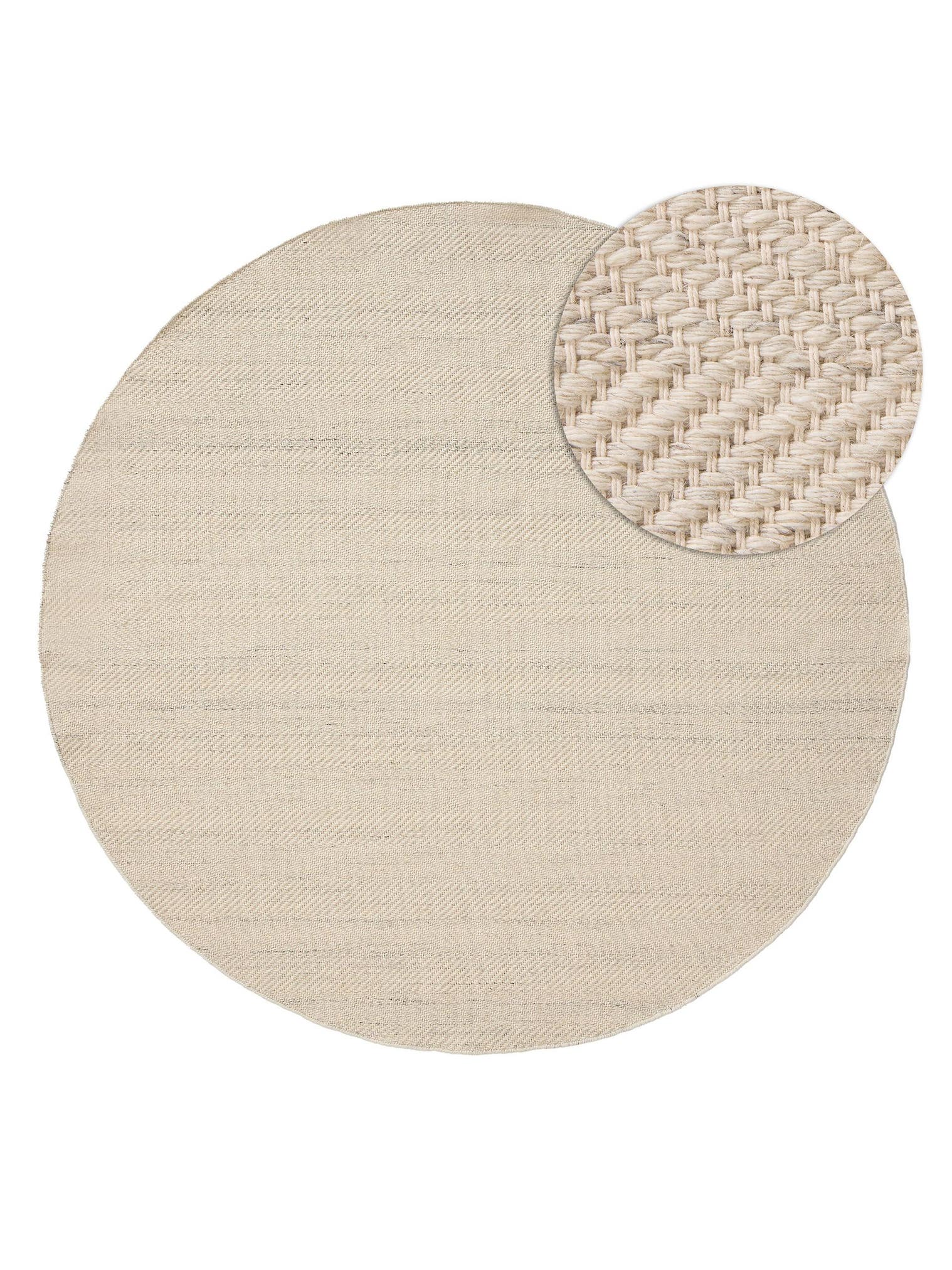 Teppich aus 60% Wolle, 20% Baumwolle, 20% Polyester in Beige mit bis 5 mm hohem Flor von benuta Pure