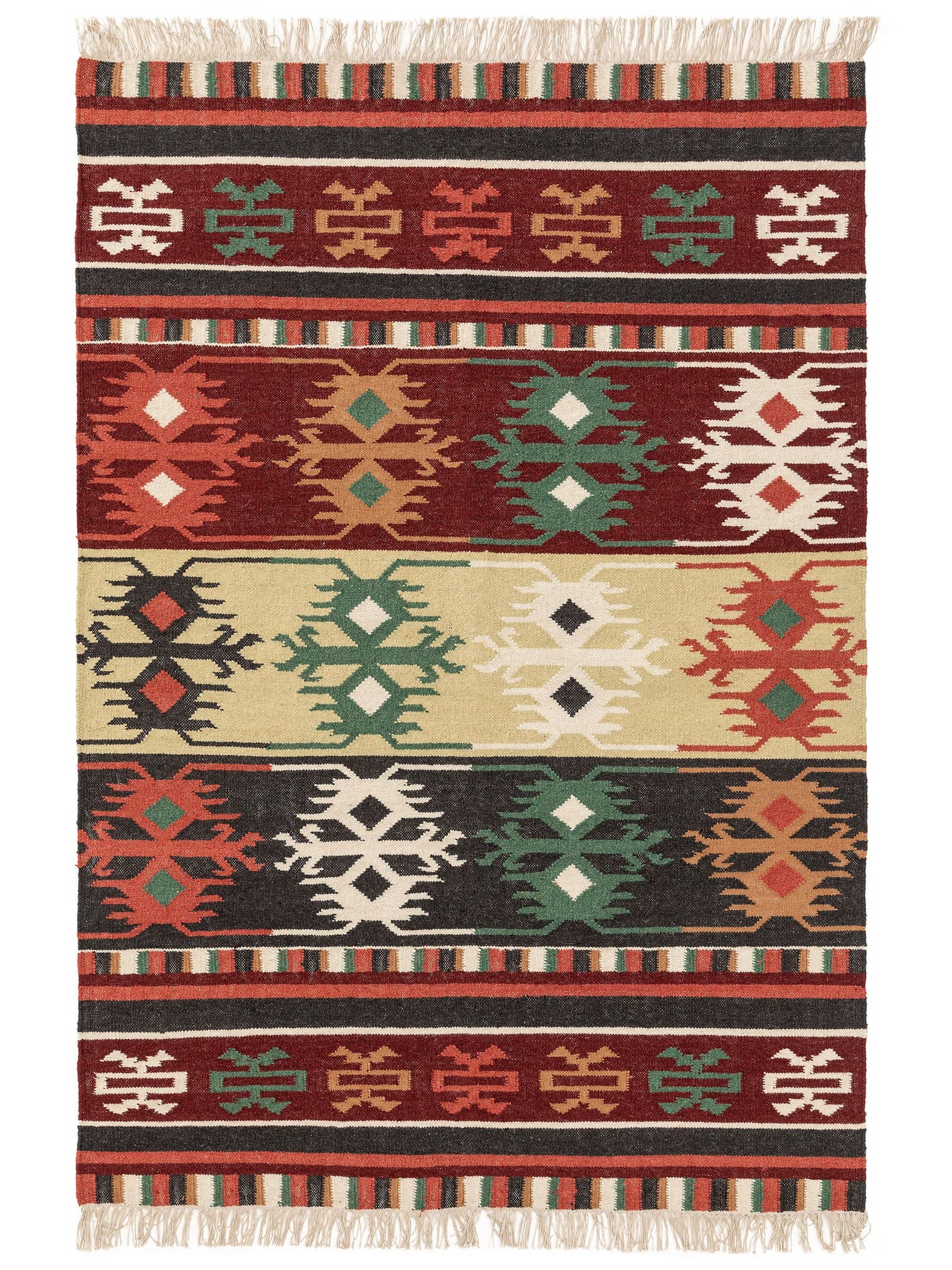 Alfombra de 80% lana, 20% algodón en Multicolor con un pelo de {{Placeholder_Pile Height}} de altura de benuta Nest