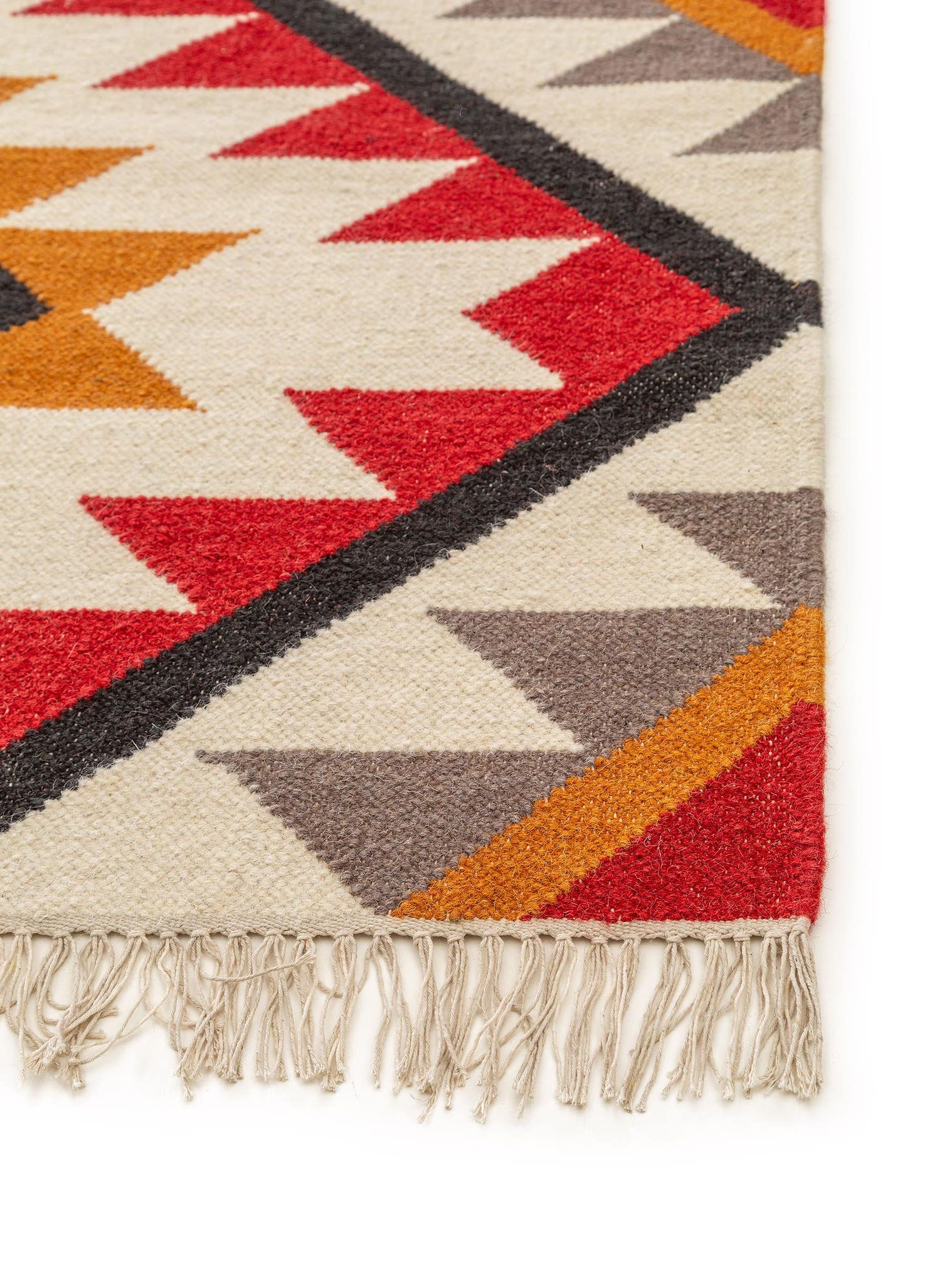 Tappeto di 80% lana, 20% cotone in Rosso con pelo alto 1- 5 mm da benuta Nest