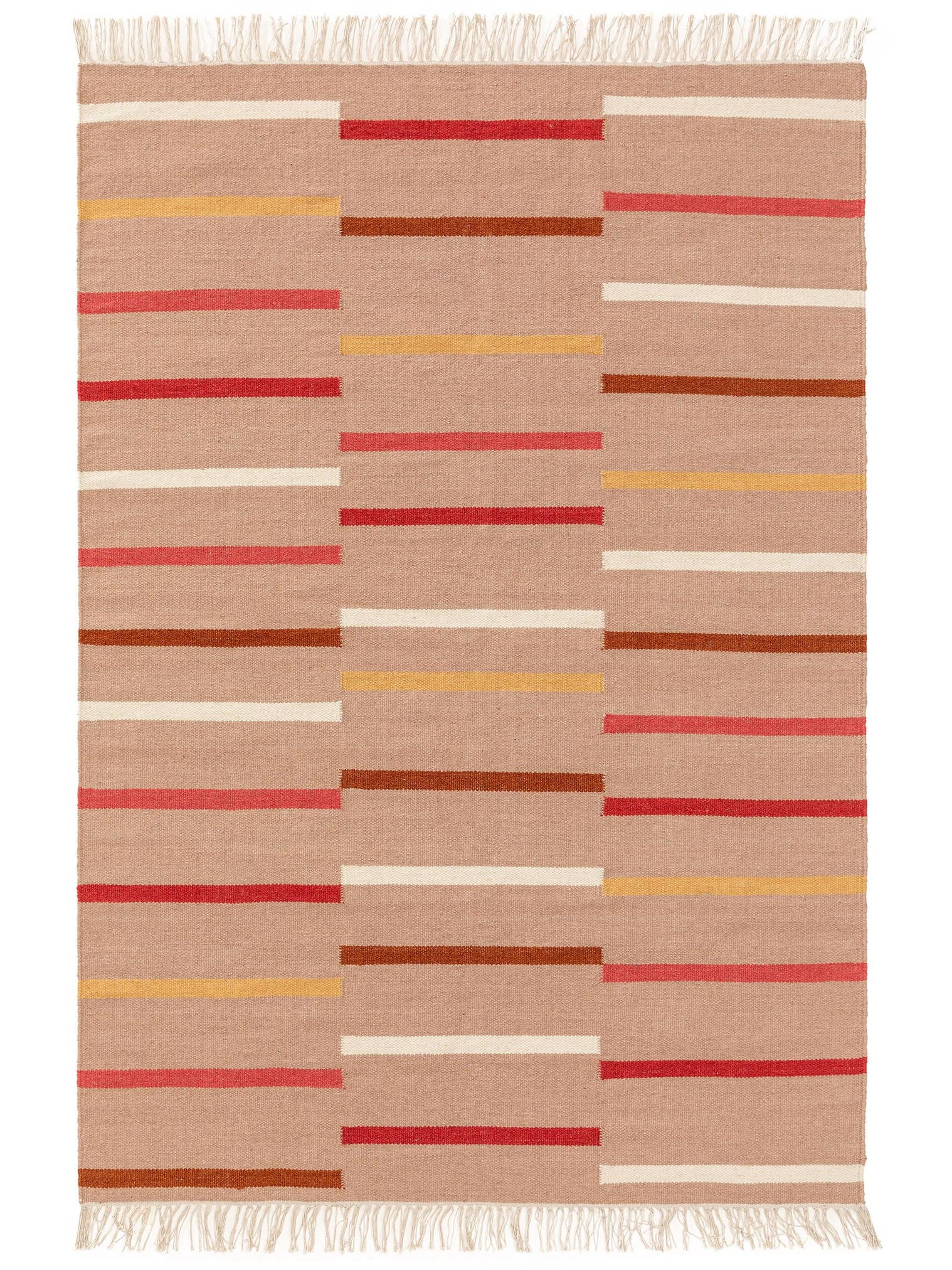 Teppich aus 80% Wolle, 20% Baumwolle in Rot mit bis 5 mm hohem Flor von benuta