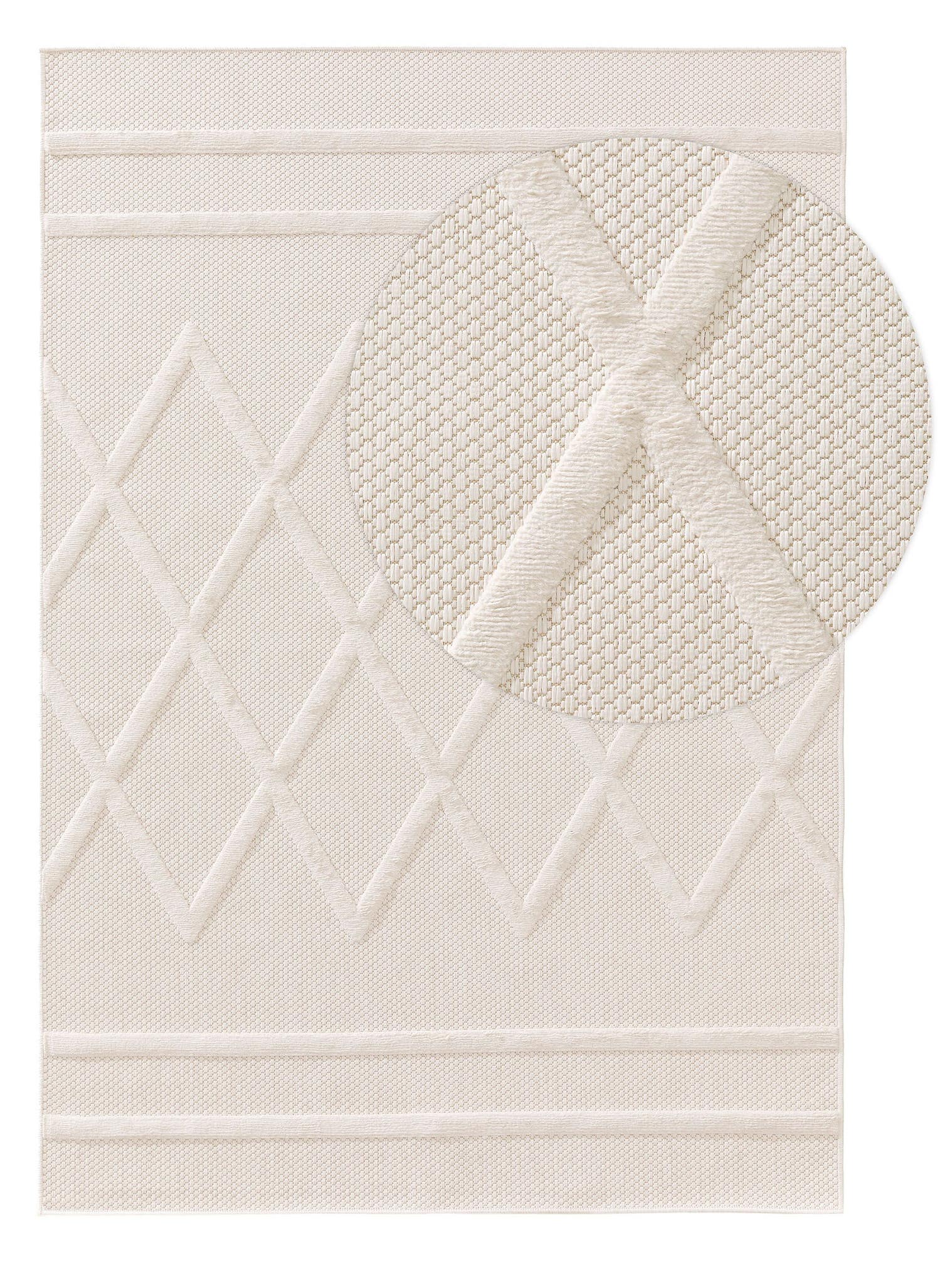 Rug made of 100% Polypropylene in Beige with a 1- 5 mm high pile by benuta Nest