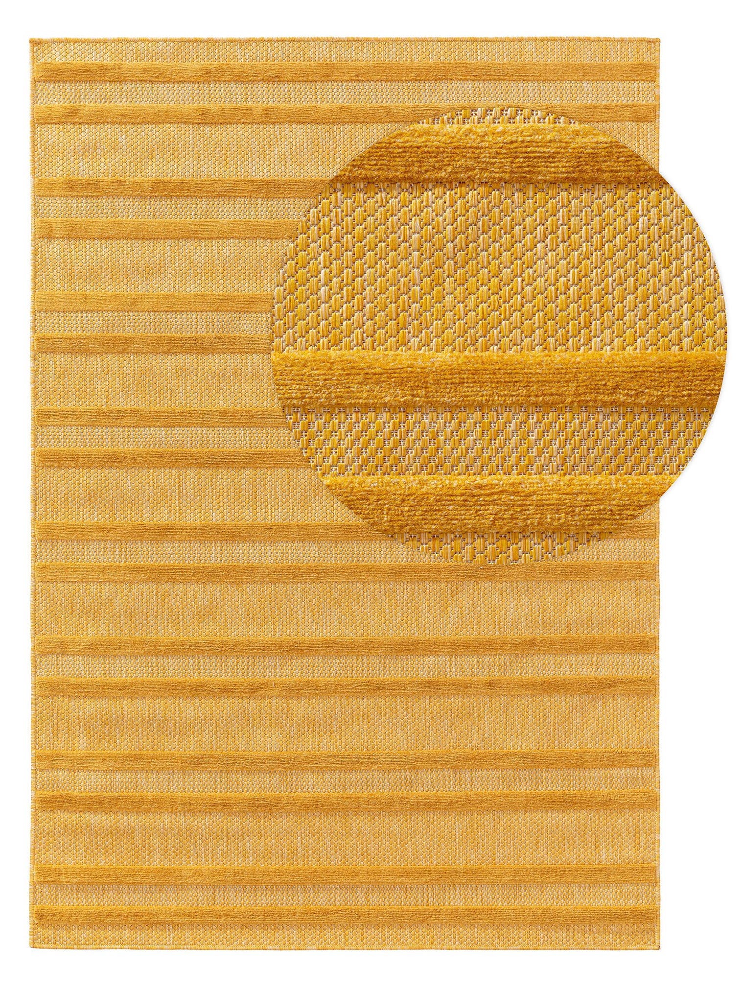 Tapis en 100% Polypropylène en Jaune avec une pile de 1- 5 mm de hauteur de benuta Nest