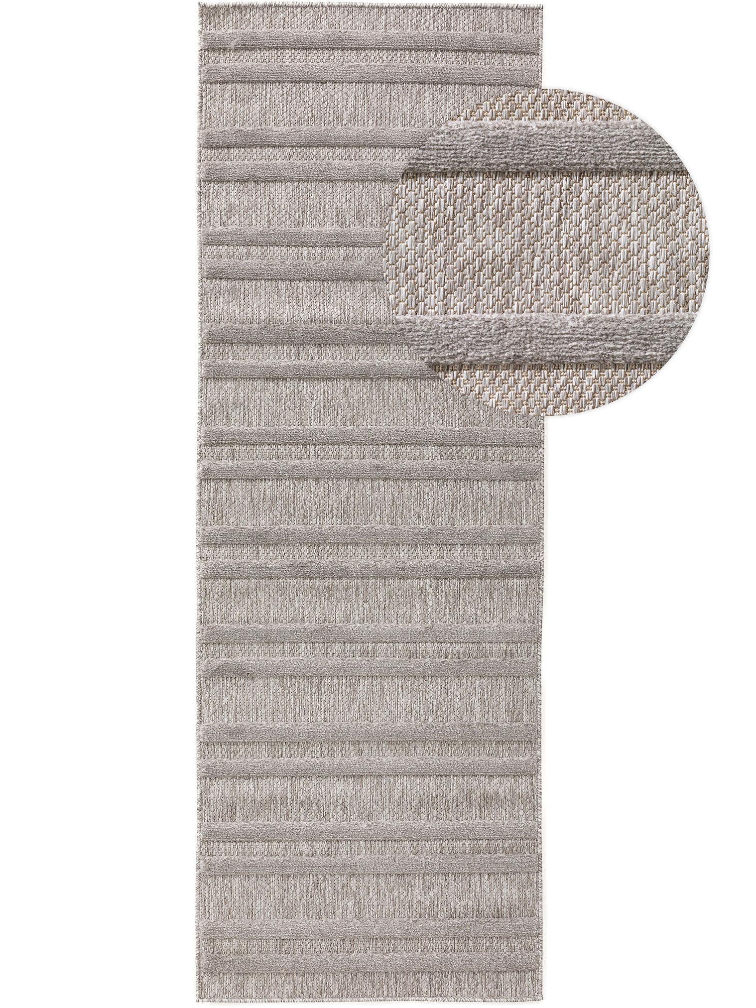 Teppich aus 100% Polypropylen in Grau mit bis 5 mm hohem Flor von benuta