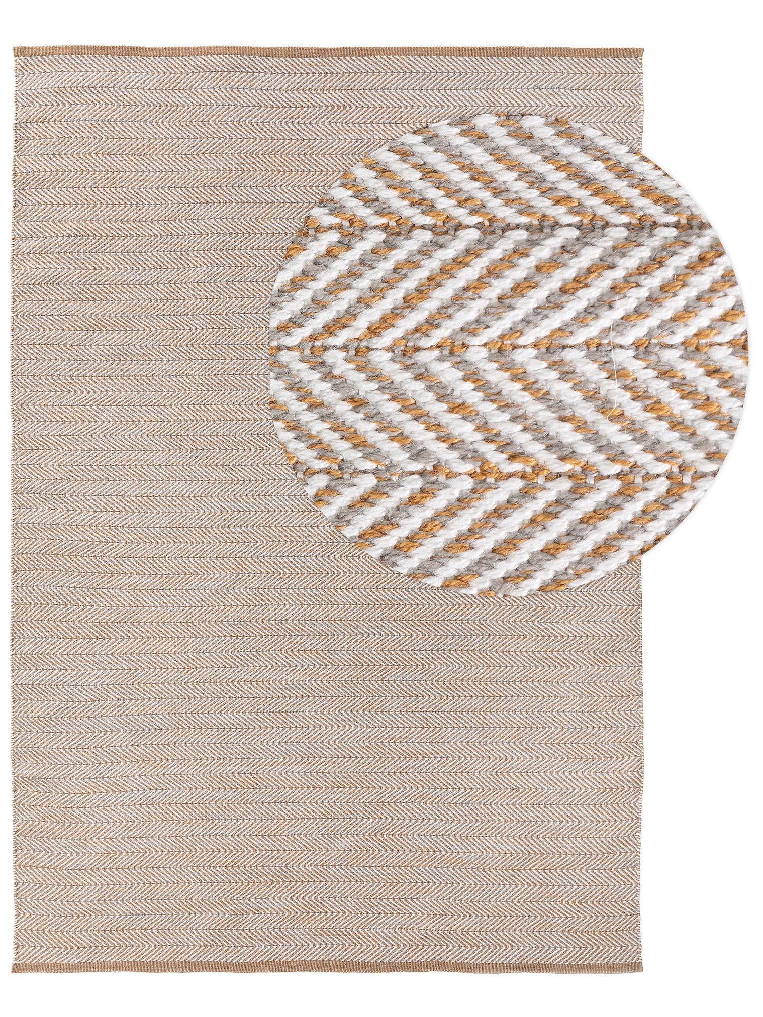 Tappeto di 100% poliestere (riciclaggio PET) in Marrone con pelo alto 1- 5 mm da benuta Pure