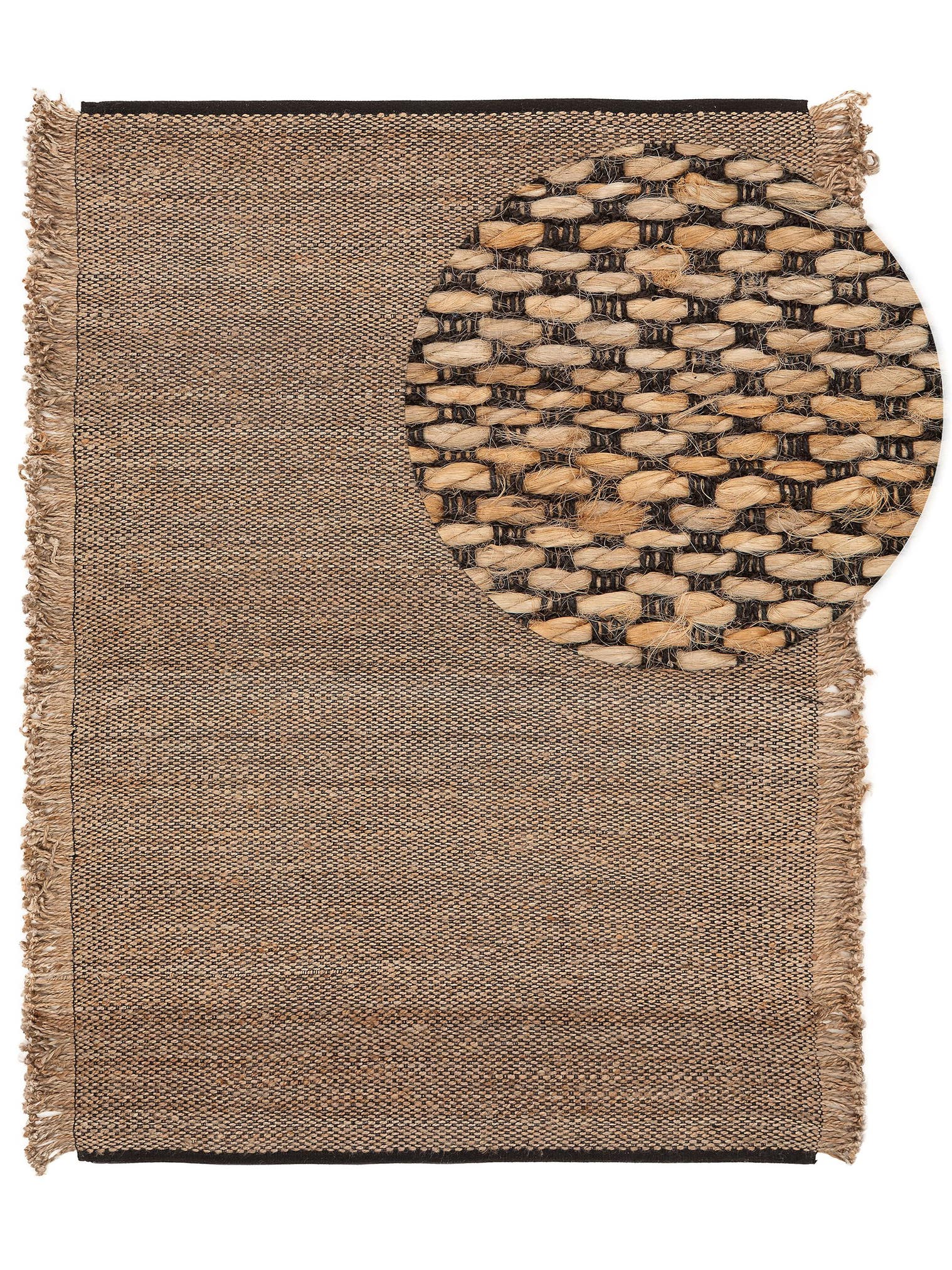 Teppich aus 90% Jute, 10% Baumwolle in Beige mit bis 5 mm hohem Flor von benuta