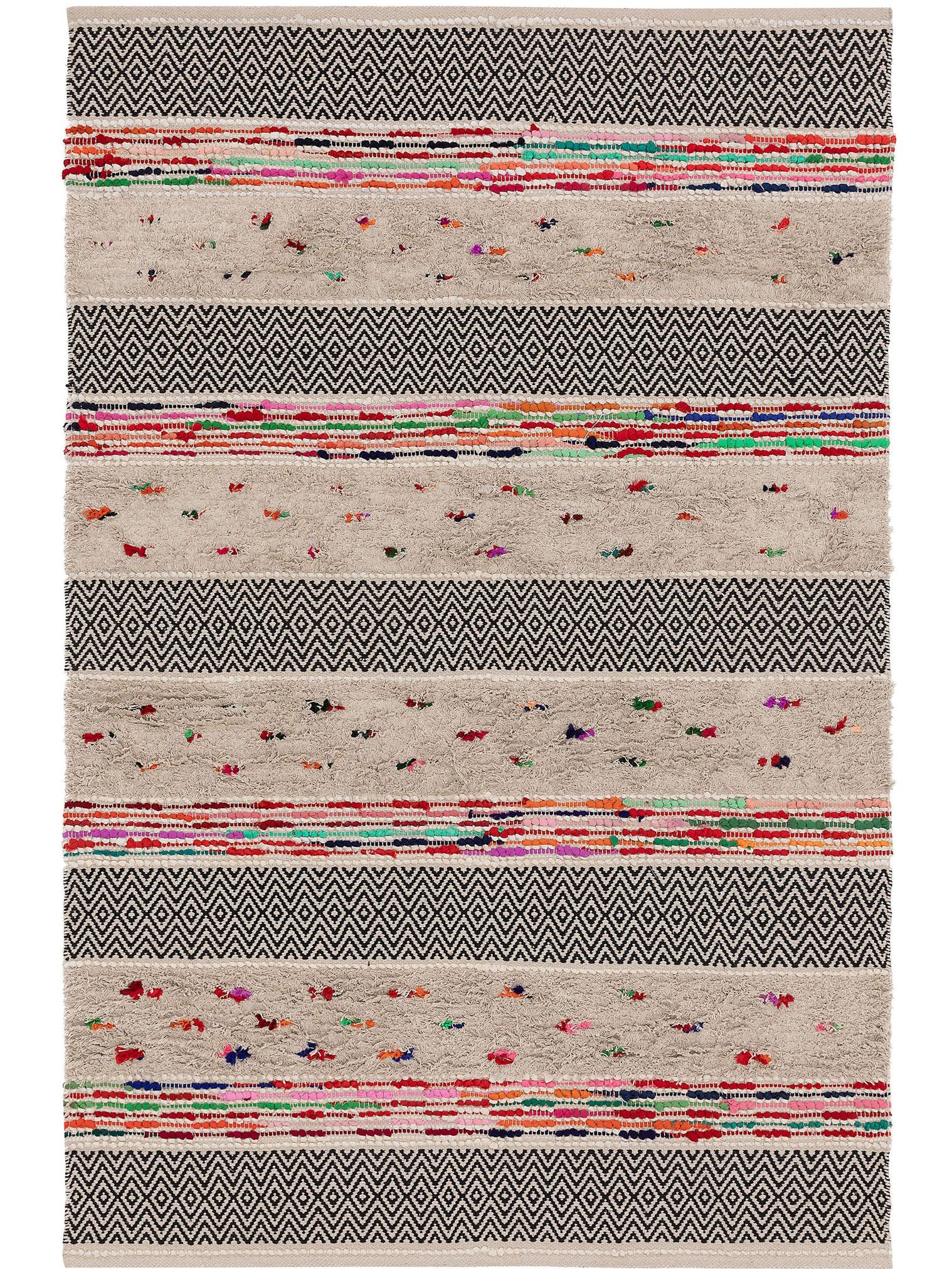 Tappeto di 100% Cotone in Multicolor con pelo alto 21 - 30 mm da benuta Pop