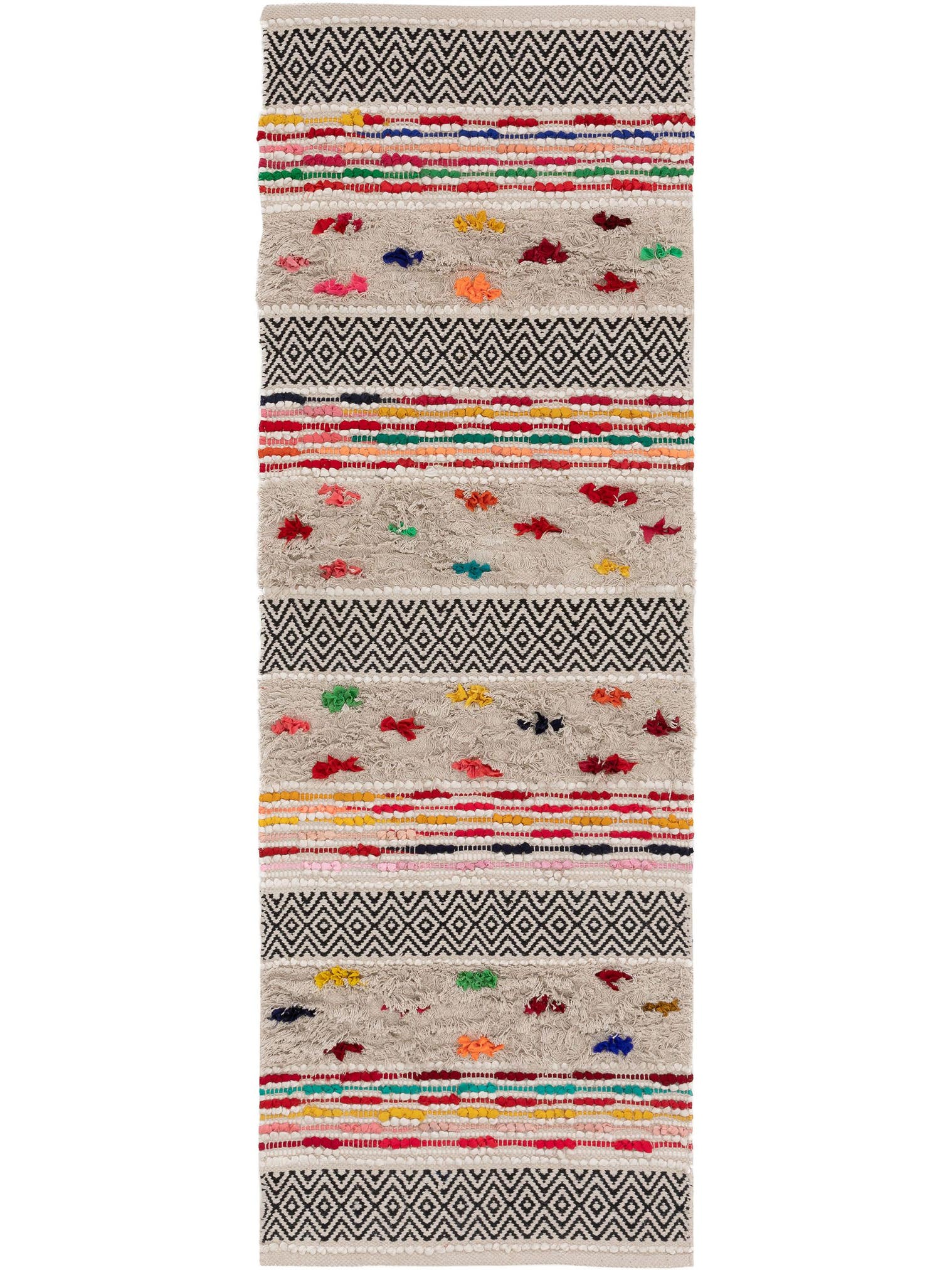 Teppich aus 100% Baumwolle in Multicolor mit 21 bis 30 mm hohem Flor von benuta Pop