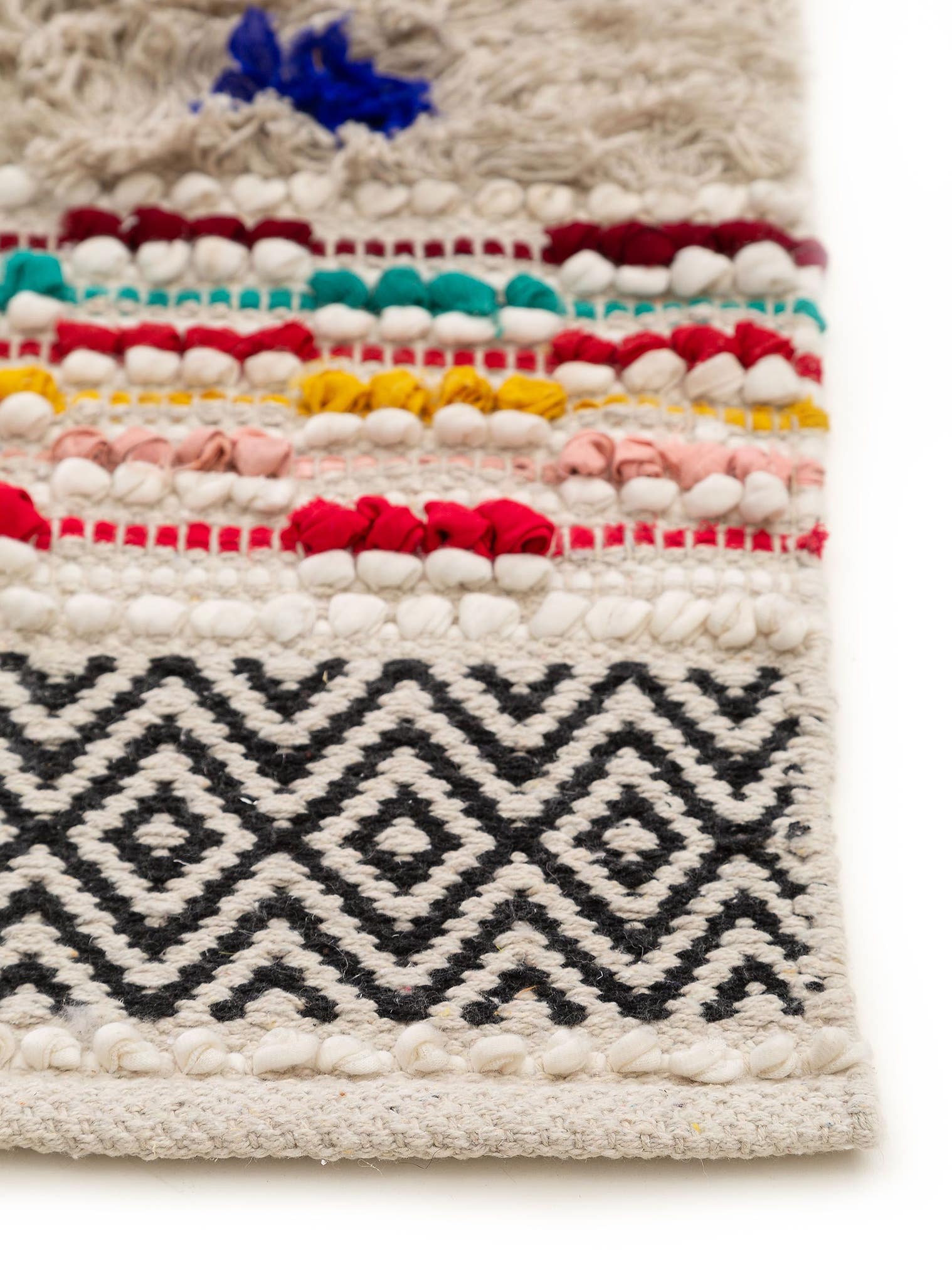 Teppich aus 100% Baumwolle in Multicolor mit 21 bis 30 mm hohem Flor von benuta Pop