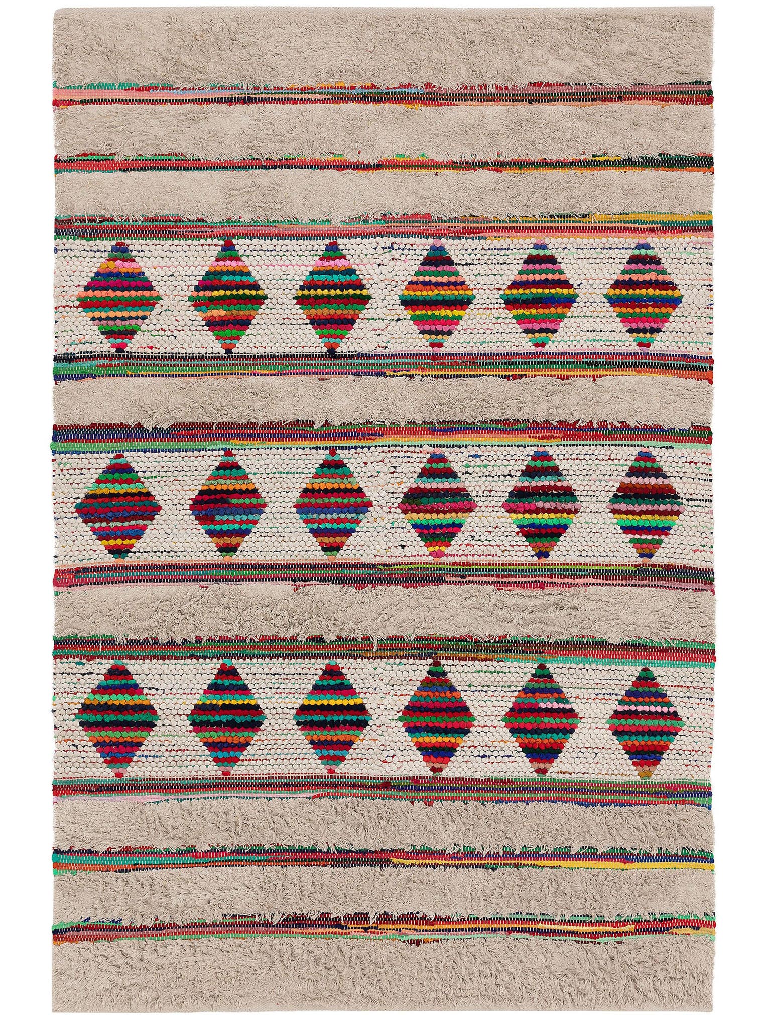 Tapis en 100% Coton en Multicouleur avec une pile de 21 - 30 mm de hauteur de benuta Pop