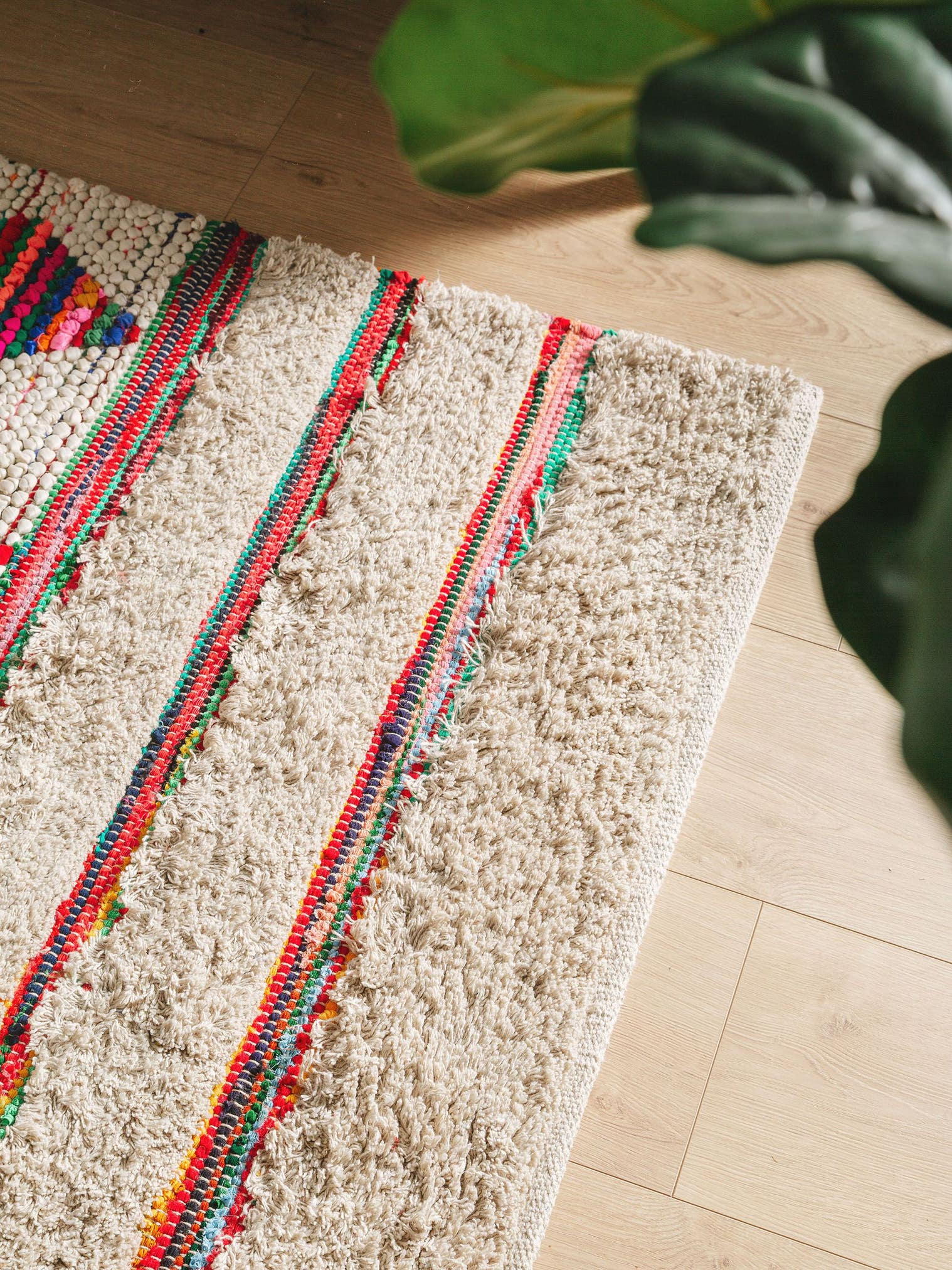 Tapis en 100% Coton en Multicouleur avec une pile de 21 - 30 mm de hauteur de benuta Pop