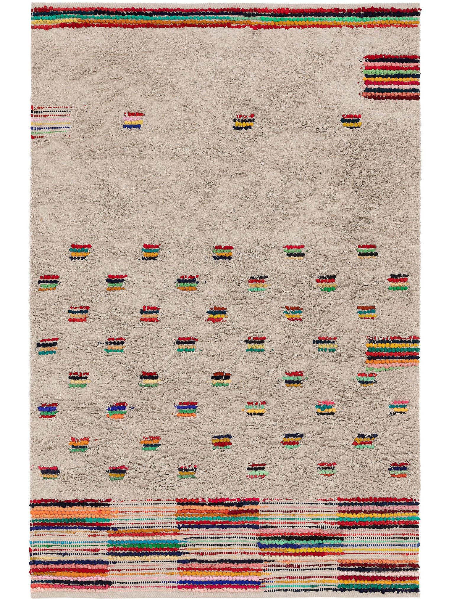 Tapis en 100% Coton en Multicouleur avec une pile de 21 - 30 mm de hauteur de benuta Pop
