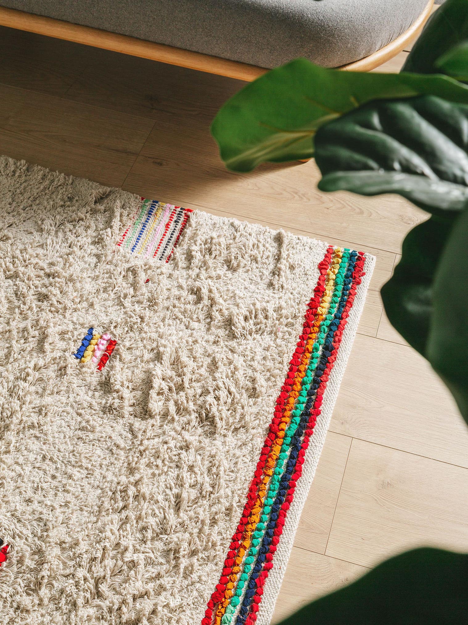 Tapis en 100% Coton en Multicouleur avec une pile de 21 - 30 mm de hauteur de benuta Pop