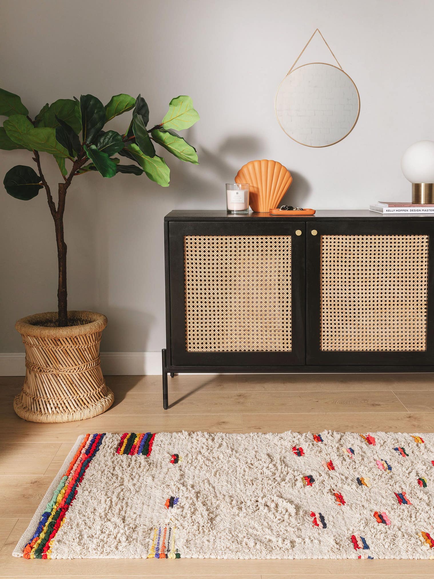 Tapis en 100% Coton en Multicouleur avec une pile de 21 - 30 mm de hauteur de benuta Pop
