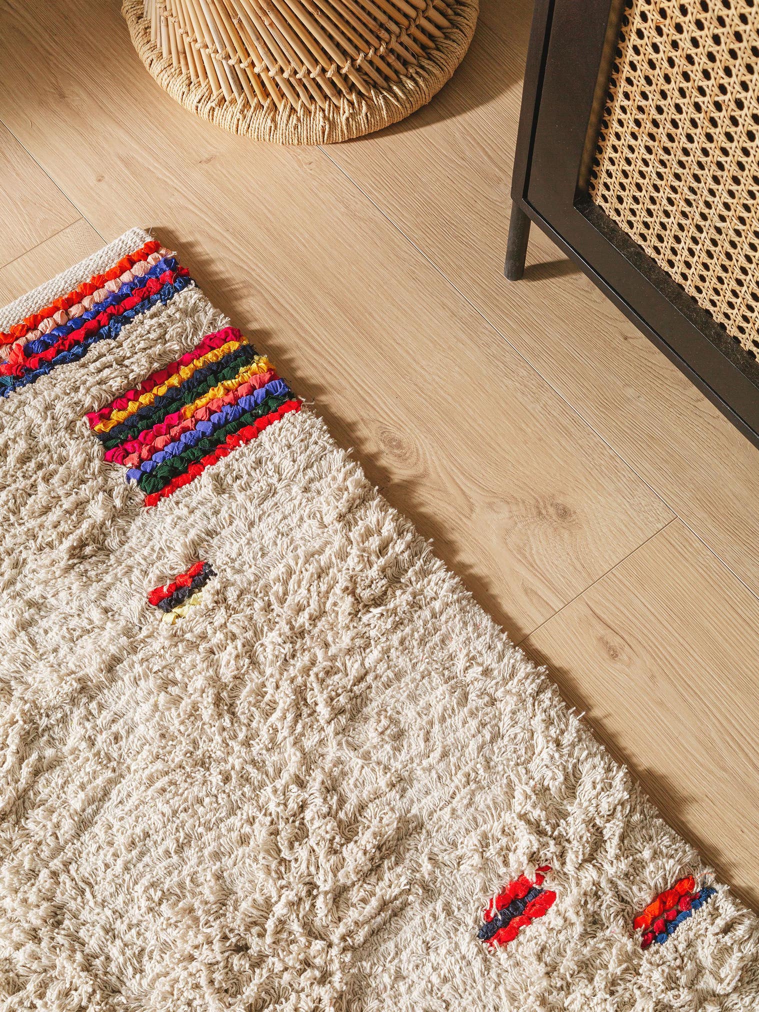 Tapis en 100% Coton en Multicouleur avec une pile de 21 - 30 mm de hauteur de benuta Pop