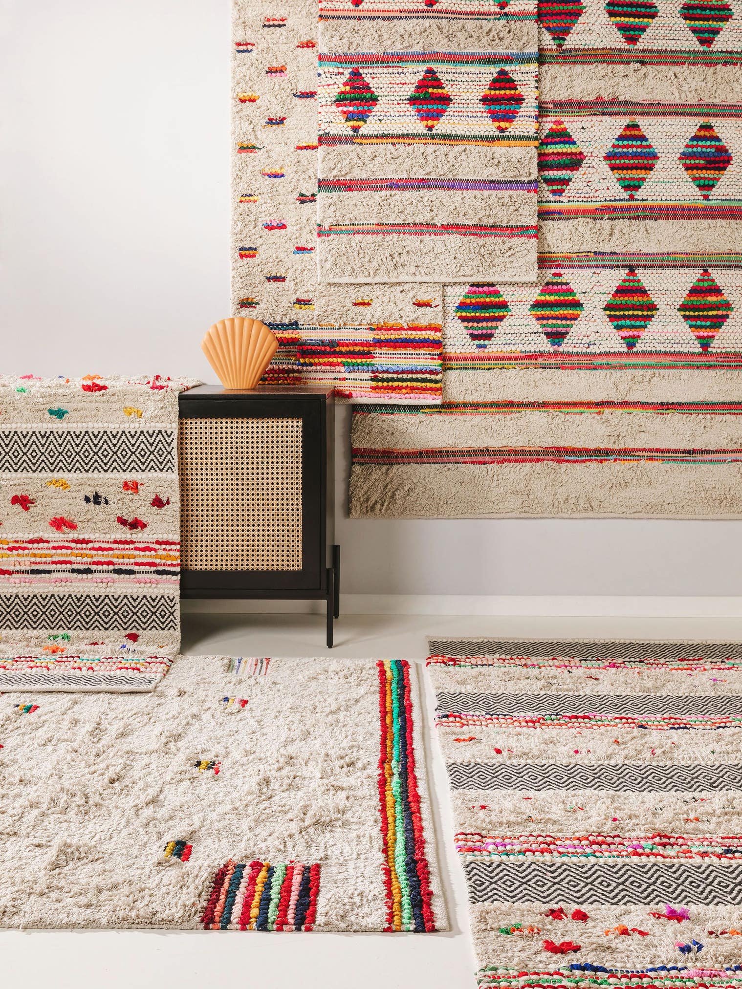 Tapis en 100% Coton en Multicouleur avec une pile de 21 - 30 mm de hauteur de benuta Pop