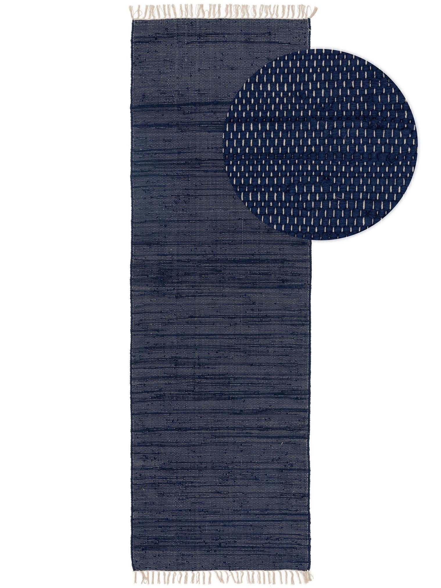 Tappeto di 100% Cotone (recycled) in Azzurro con pelo alto 1- 5 mm da benuta Pop