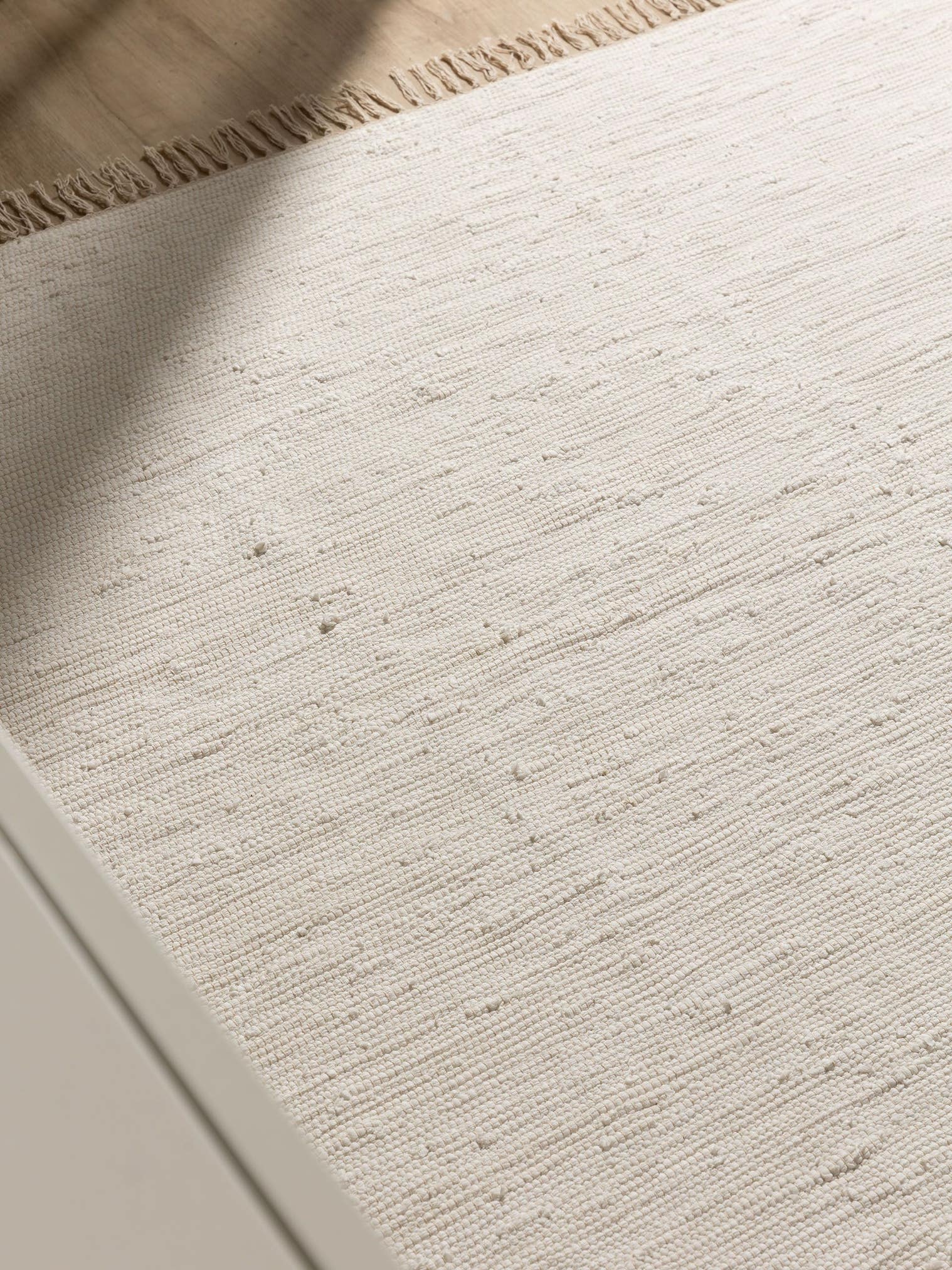 Tappeto di 100% Cotone (recycled) in Bianco con pelo alto 1- 5 mm da benuta Basic