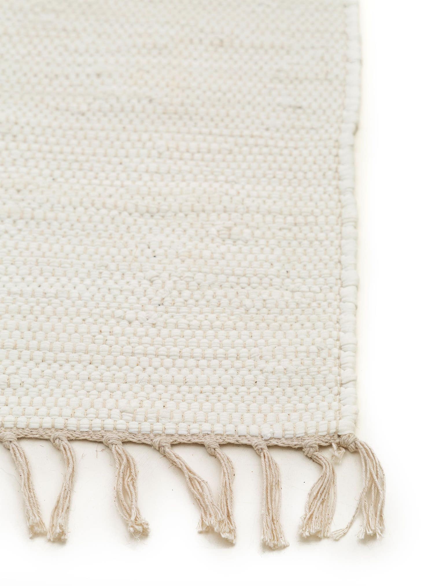 Tappeto di 100% Cotone (recycled) in Bianco con pelo alto 1- 5 mm da benuta Basic
