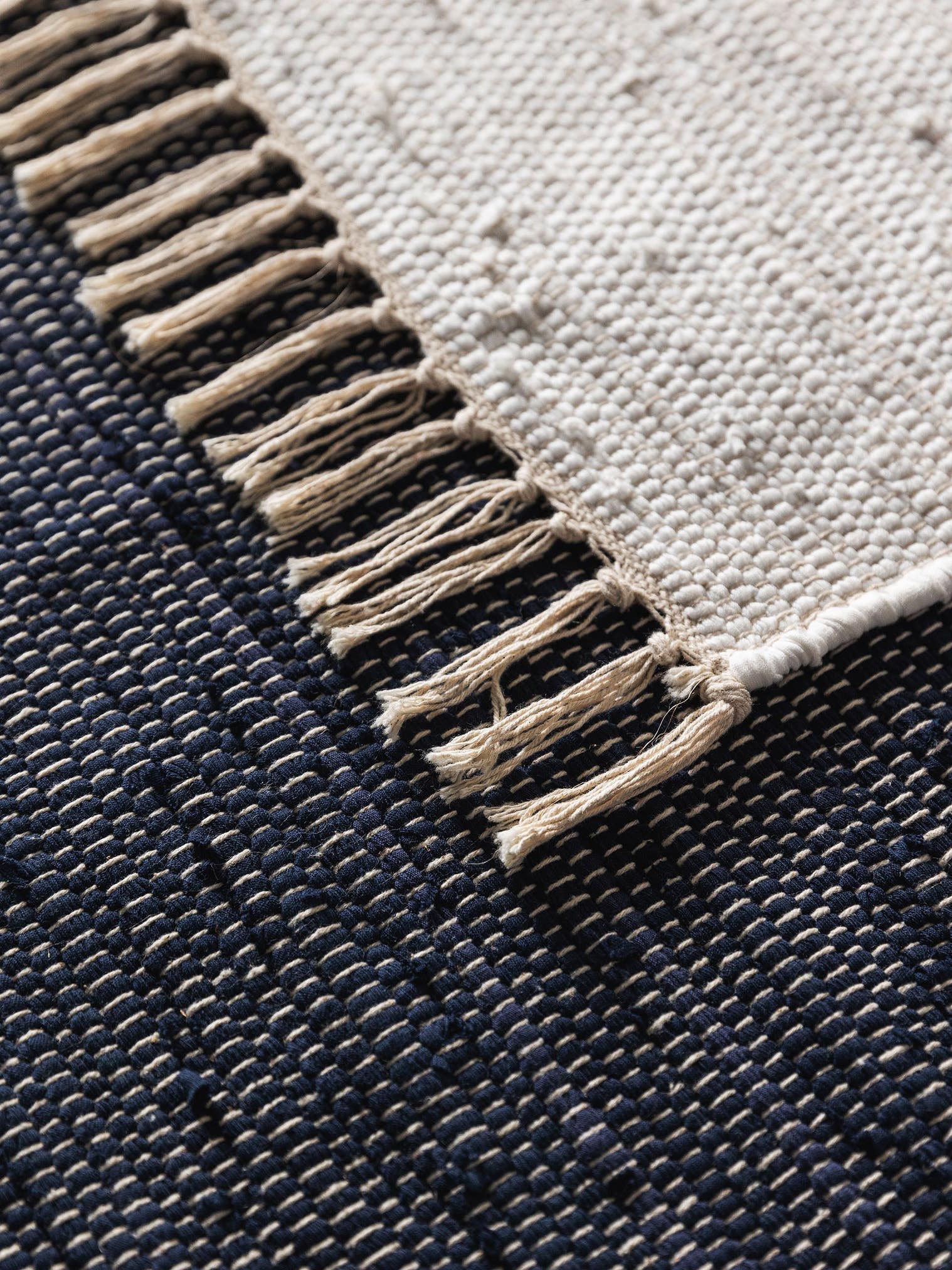 Tappeto di 100% Cotone (recycled) in Bianco con pelo alto 1- 5 mm da benuta Basic
